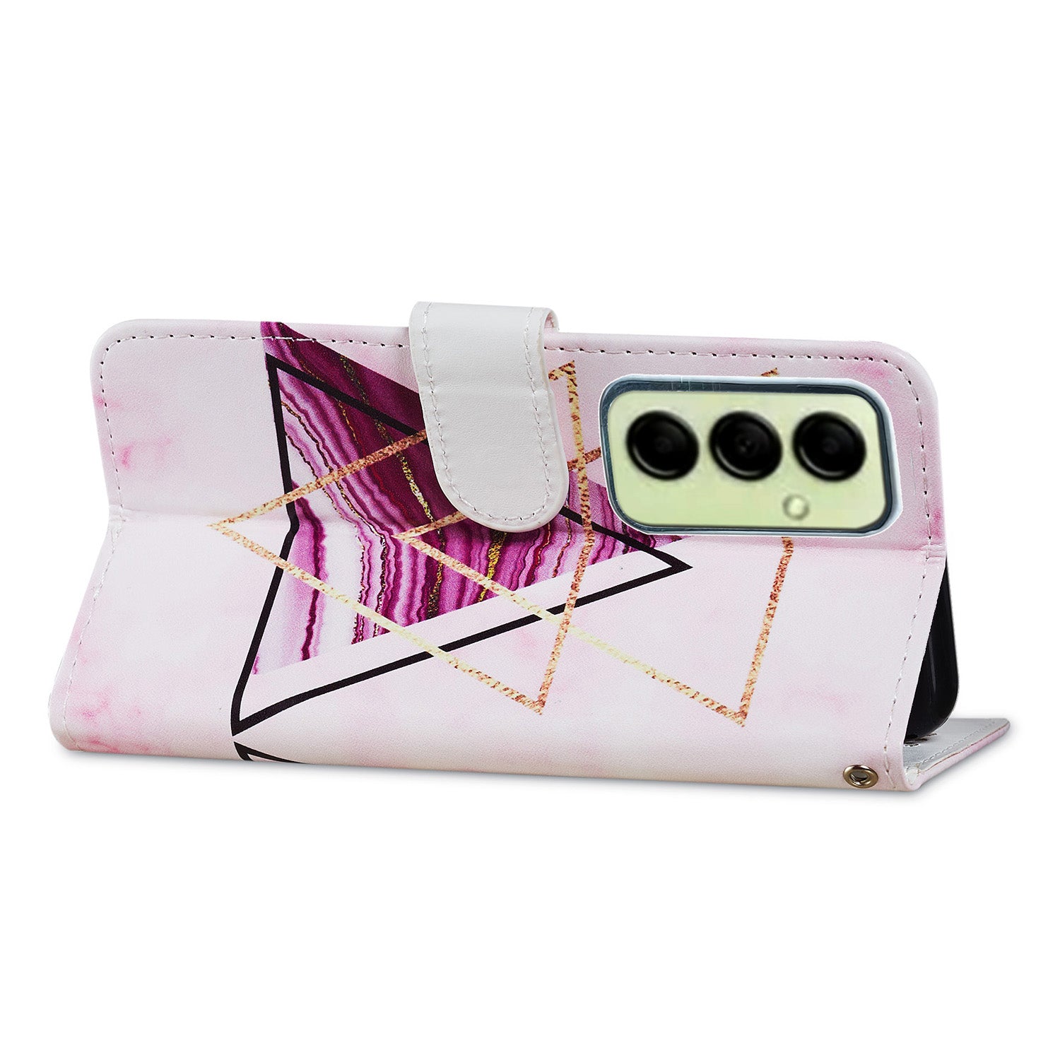 For Samsung Galaxy A14 5G PU Leather Phone Case Wallet Stand Pattern Printing Flip Phone Cover with Strap