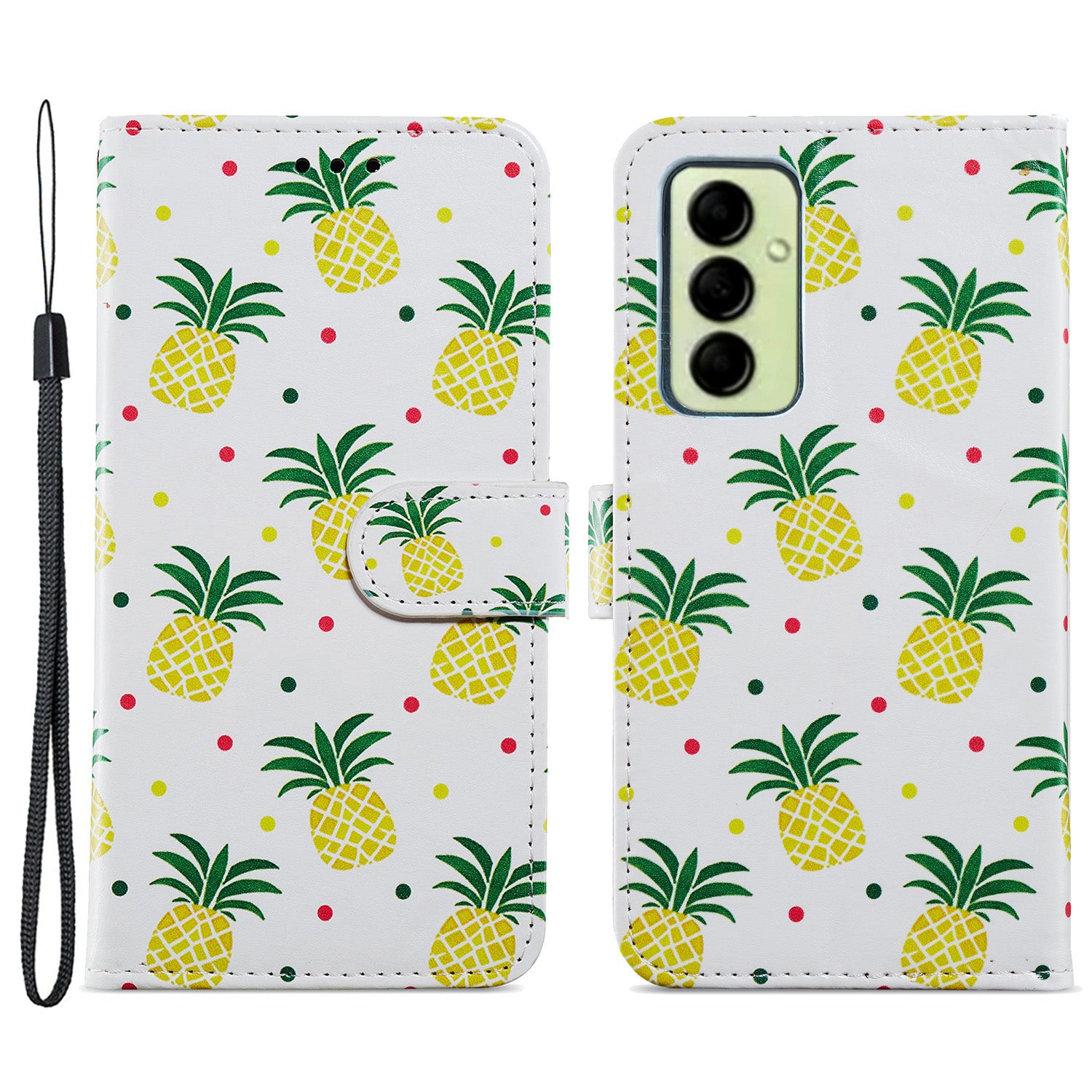 For Samsung Galaxy A14 5G PU Leather Phone Case Wallet Stand Pattern Printing Flip Phone Cover with Strap