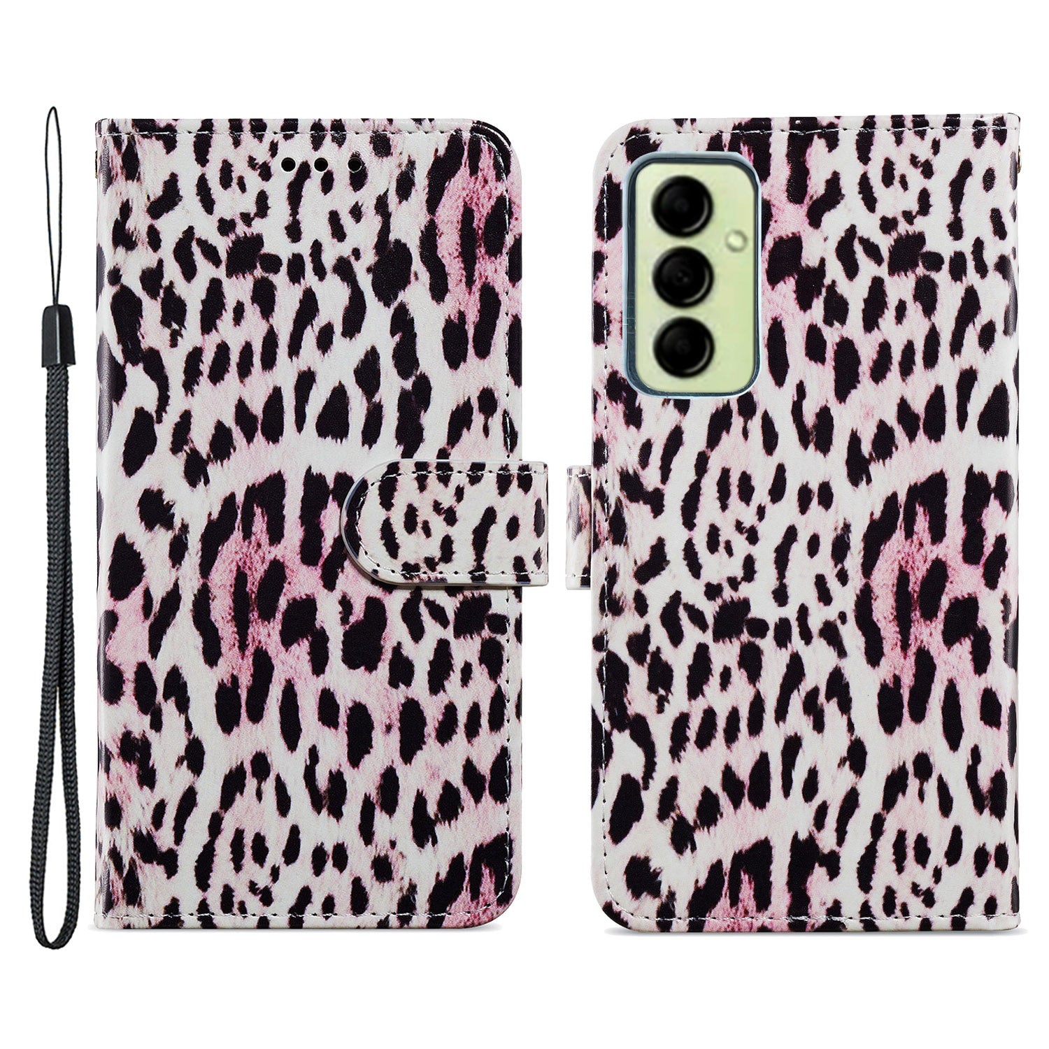 For Samsung Galaxy A14 5G PU Leather Phone Case Wallet Stand Pattern Printing Flip Phone Cover with Strap
