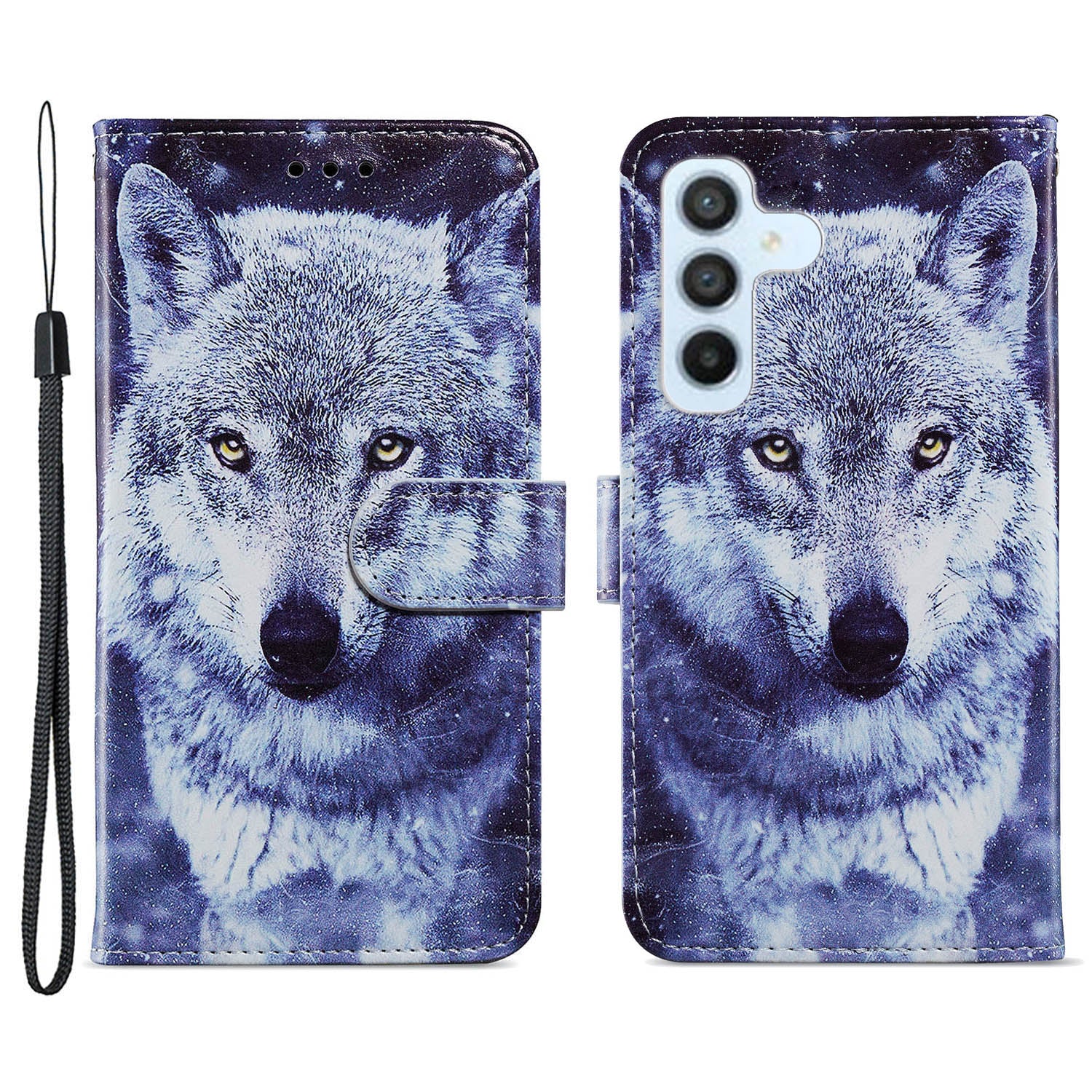 For Samsung Galaxy A34 5G Wallet Phone Case Pattern Printing PU Leather Stand Flip Cover with Strap