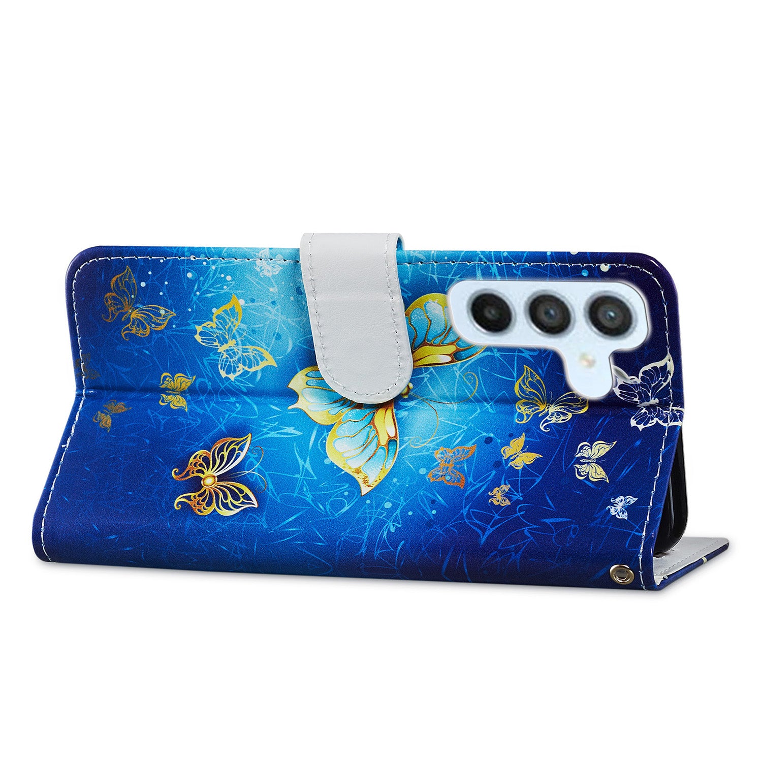 For Samsung Galaxy A54 5G PU Leather Flip Cover Wallet Stand Pattern Printing Phone Holder Cover with Strap