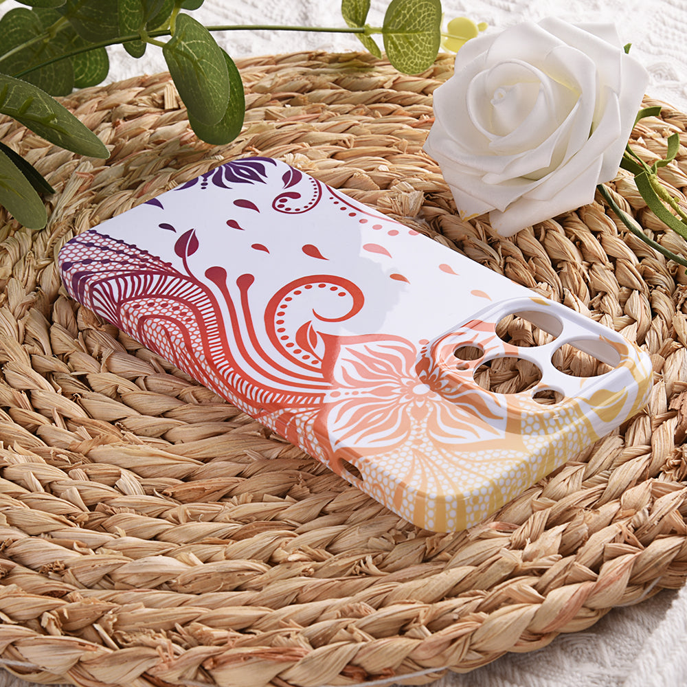 Cell Phone Cover for iPhone 14 Pro Max Paper-cut Flower Pattern PC Protective Phone Case