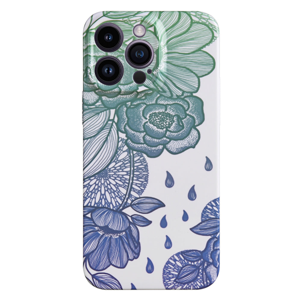 Cell Phone Cover for iPhone 14 Pro Max Paper-cut Flower Pattern PC Protective Phone Case