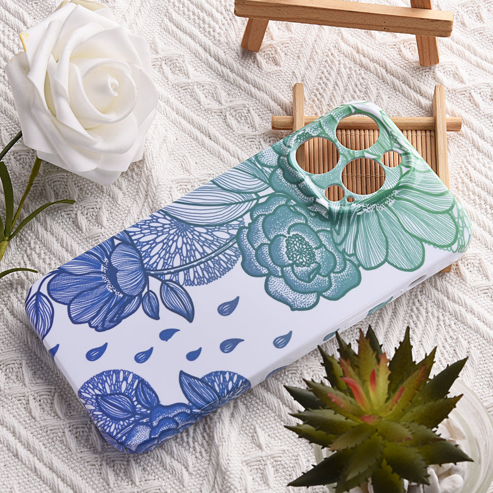 Cell Phone Cover for iPhone 14 Pro Max Paper-cut Flower Pattern PC Protective Phone Case