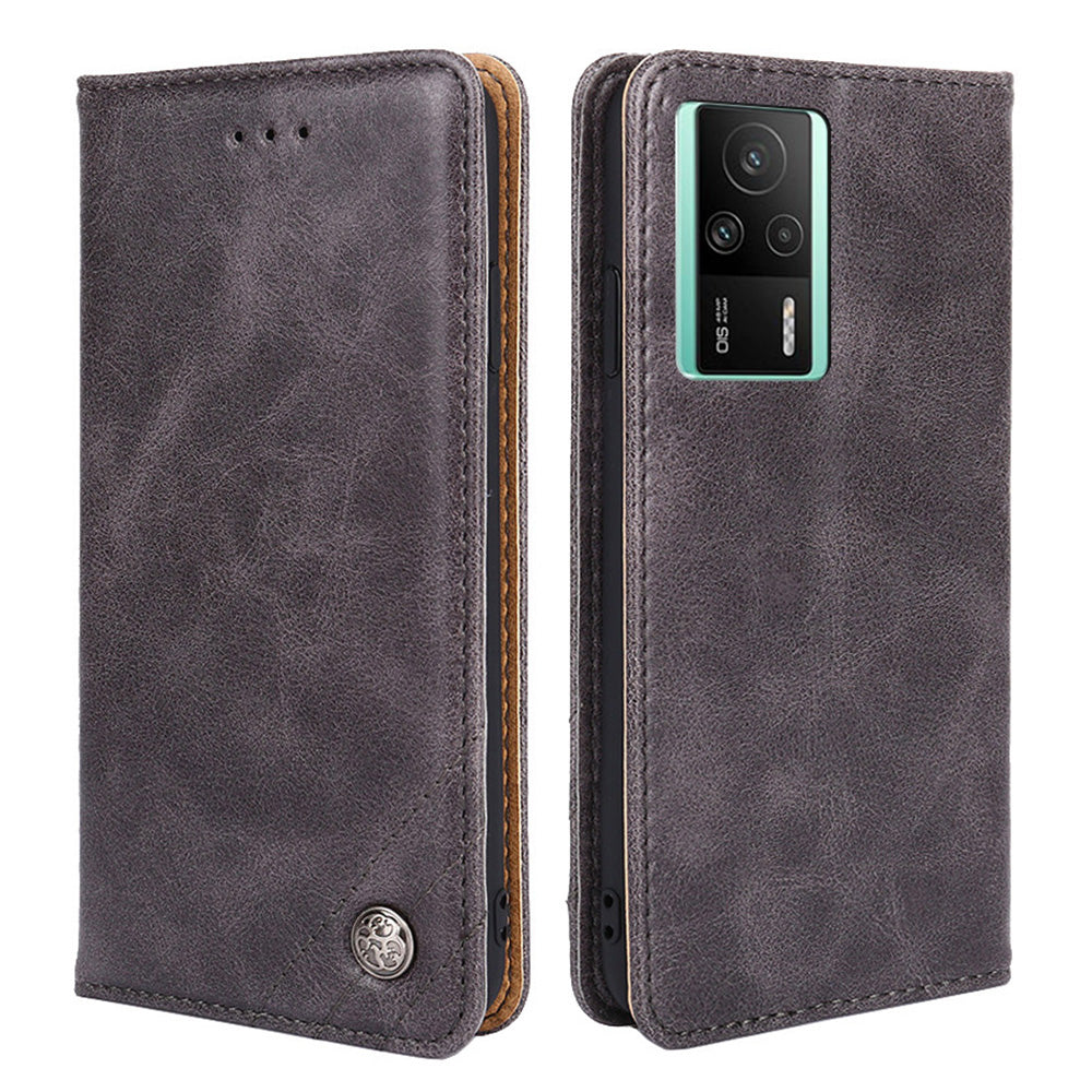 For Xiaomi Redmi K60E 5G Supporting Stand Phone Cover Wallet Triangle Stitching Line PU Leather Case