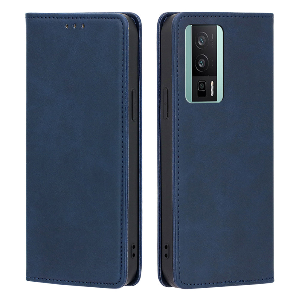 Phone Case for Xiaomi Poco F5 Pro 5G Redmi K60 Pro 5G K60 5G Auto-absorbed Magnetic Calf Texture Wallet Leather Stand Phone Cover