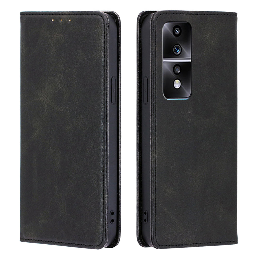 Anti-drop Leather Phone Case for Honor 80 GT 5G Calf Texture Wallet Stand Magnetic Closure Phone Cover