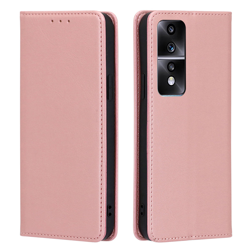 Anti-drop Leather Phone Case for Honor 80 GT 5G Calf Texture Wallet Stand Magnetic Closure Phone Cover