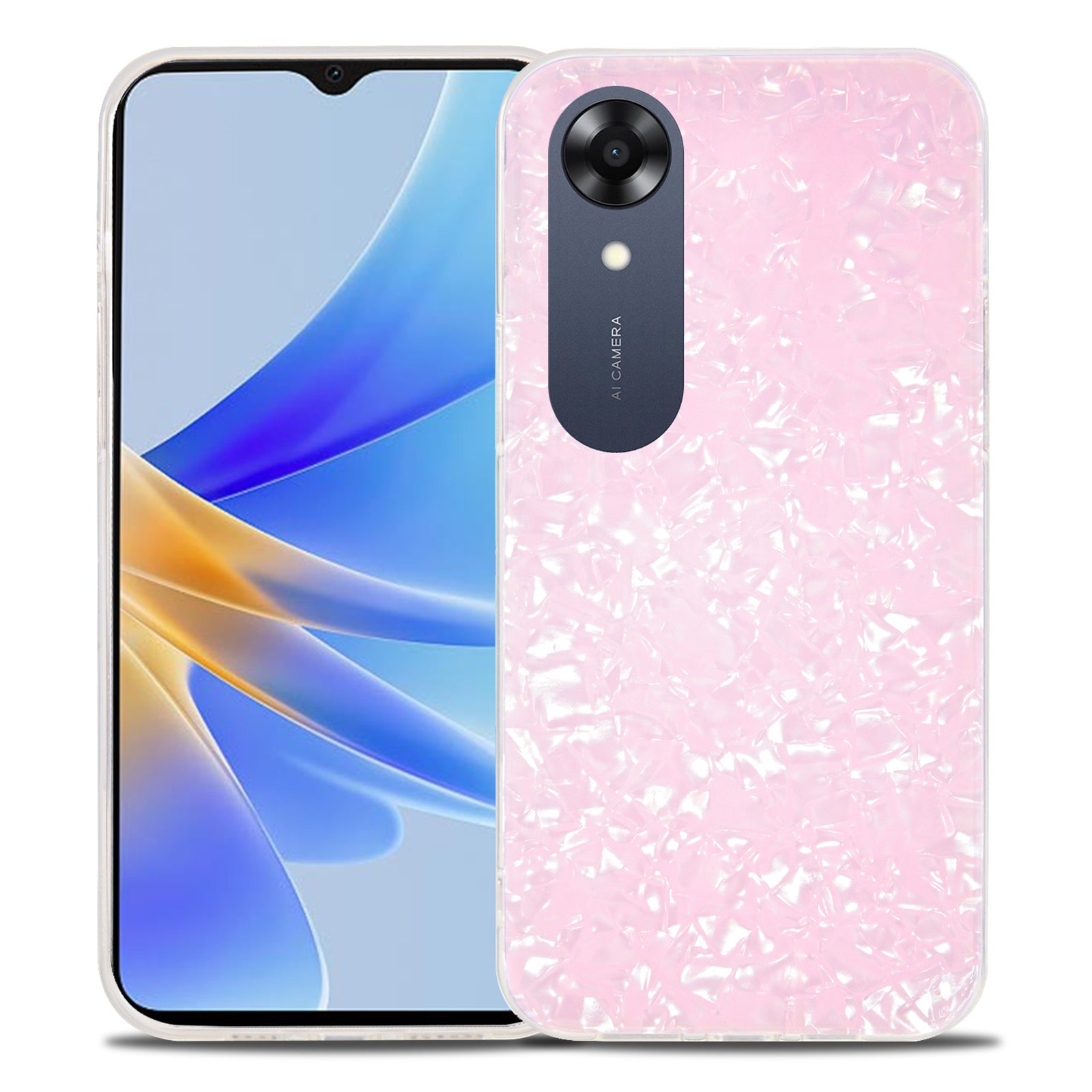 IPAKY For Oppo A17k 4G Phone Case IMD Acrylic TPU Shockproof Back Protector Cover