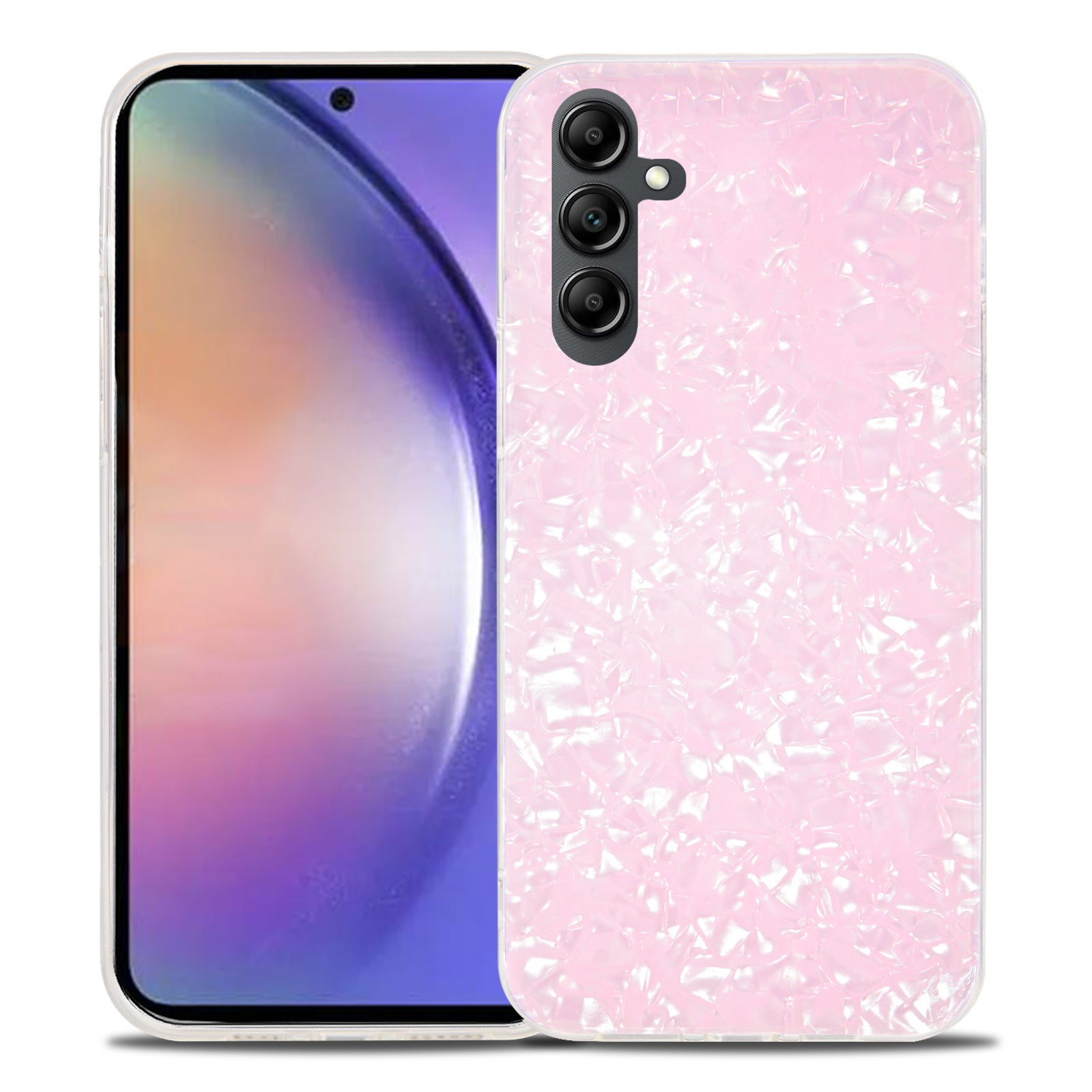 IPAKY For Samsung Galaxy A54 5G Anti-collision Phone Case IMD Acrylic TPU Back Protector Cover
