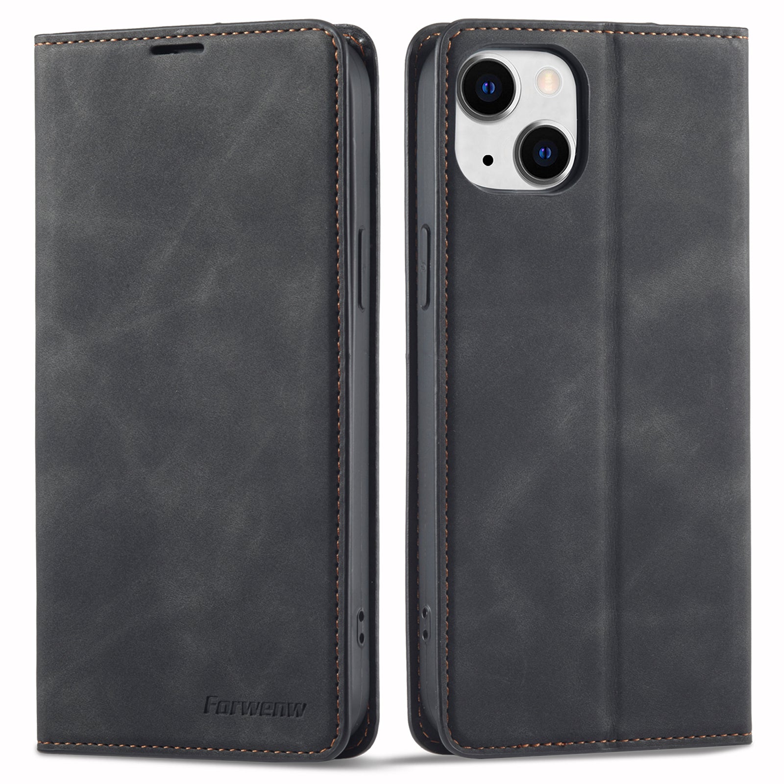 FORWENW Fantasy Series Phone Cover for iPhone 14 Plus Skin-friendly Leather Anti-scratch Cell Phone Cover with Stand Wallet