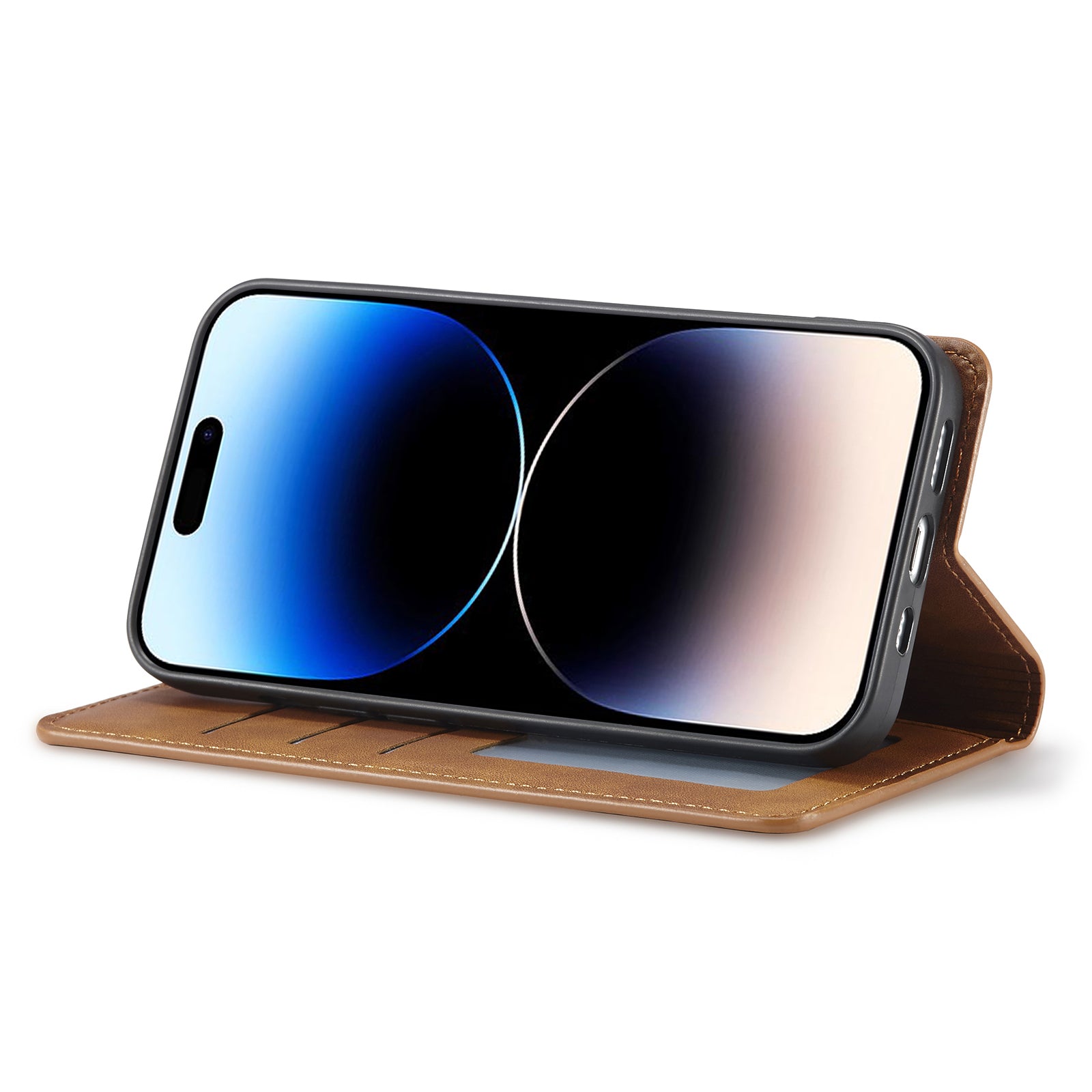 FORWENW Protective Phone Cover for iPhone 14 Pro Fantasy Series Skin-friendly Stand Wallet Leather Anti-shock Flip Phone Case