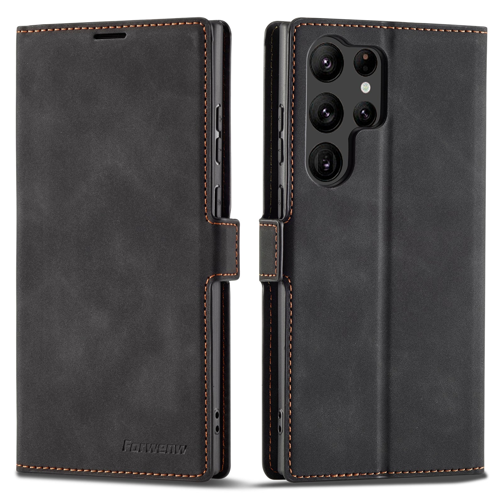 FORWENW for Samsung Galaxy S23 Ultra Fantasy Series Anti-fall Phone Cover Skin-friendly Leather Stand Wallet Mobile Phone Case