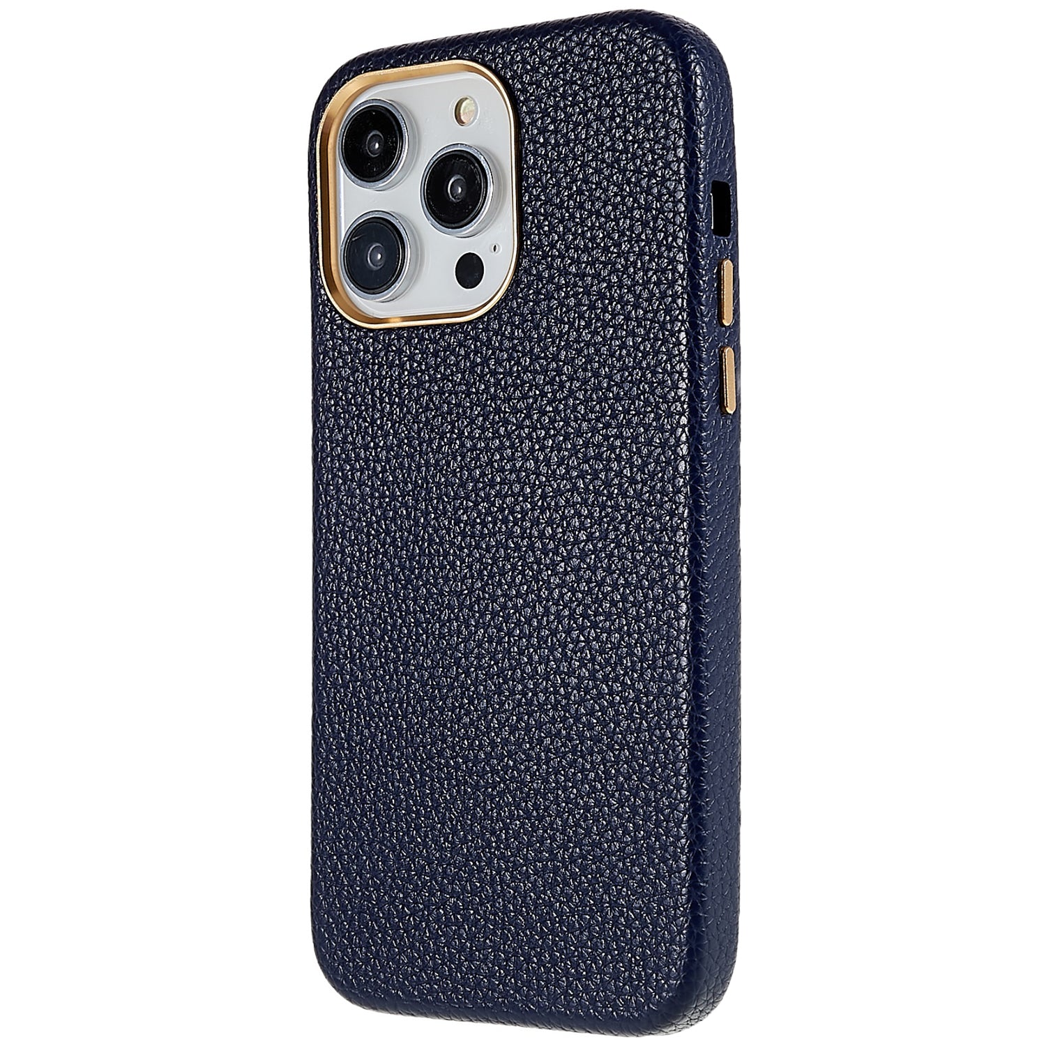 Phone Case for iPhone 14 Pro PU Leather + PC Litchi Texture Protective Cover - White
