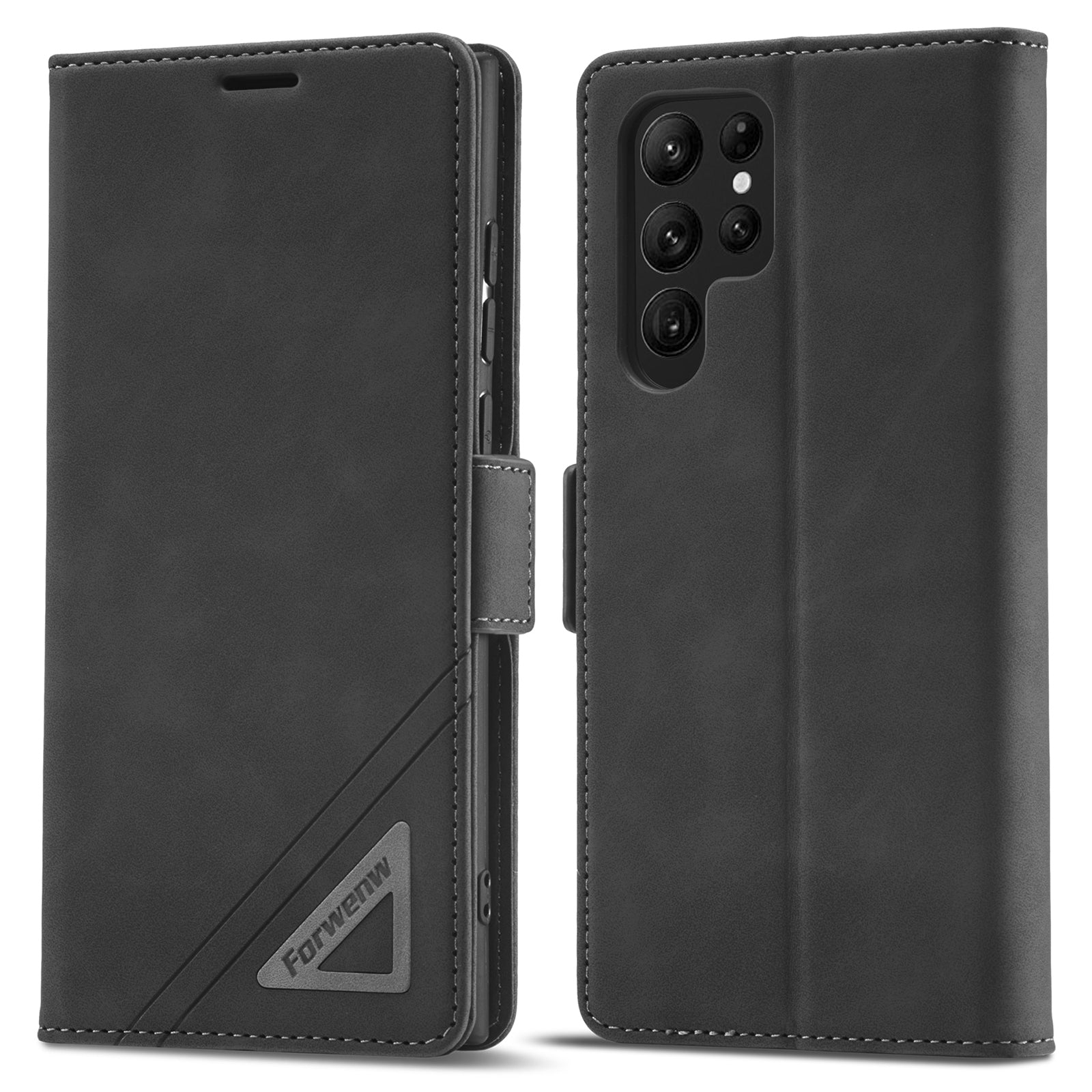 FORWENW F3-Series For Samsung Galaxy S23 Ultra Flip Leather Phone Wallet Case Shockproof Phone Cover Stand