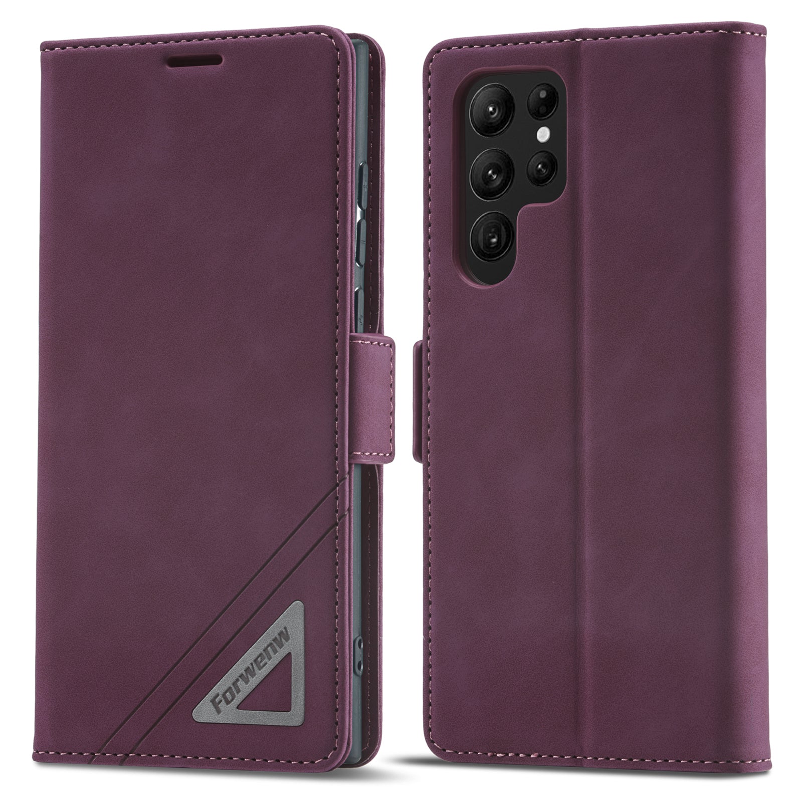 FORWENW F3-Series For Samsung Galaxy S23 Ultra Flip Leather Phone Wallet Case Shockproof Phone Cover Stand