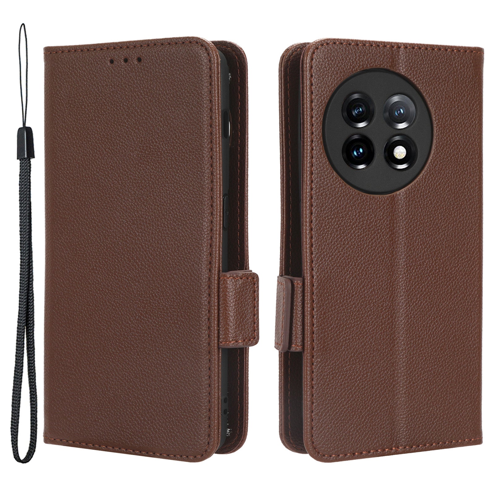 Anti-drop Phone Cover For OnePlus 11 5G Wallet Stand Litchi Texture PU Leather Protective Phone Case