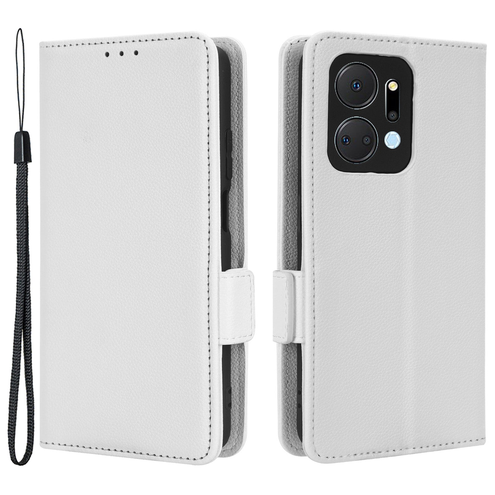 Leather Cell Phone Cover For Honor X7a 5G Play7T 5G Wallet Stand Litchi Texture Shockproof Flip Phone Case