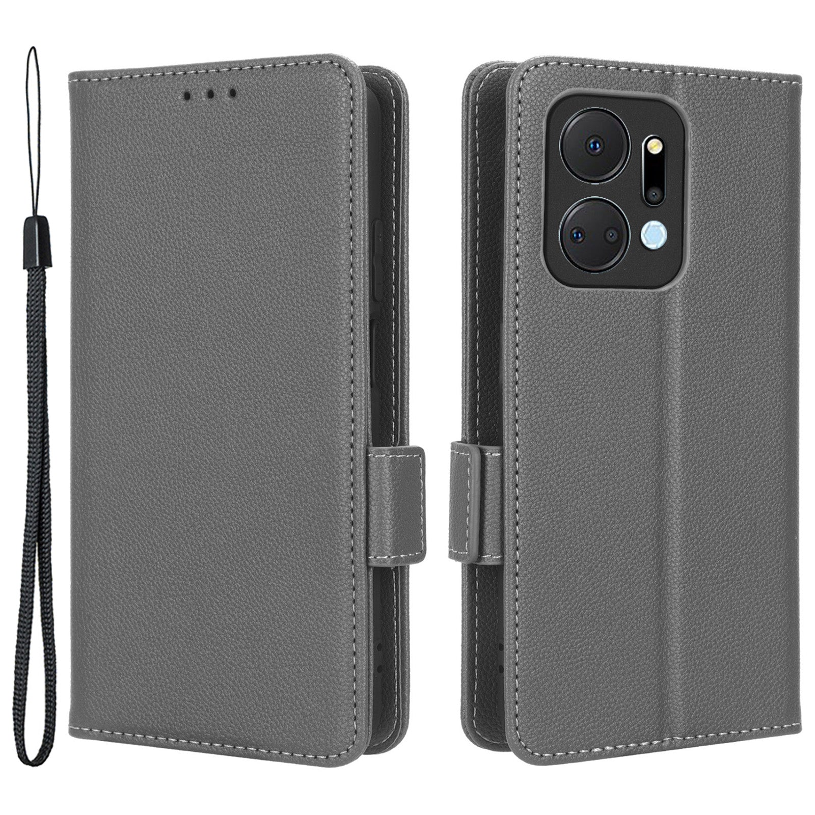 Leather Cell Phone Cover For Honor X7a 5G Play7T 5G Wallet Stand Litchi Texture Shockproof Flip Phone Case