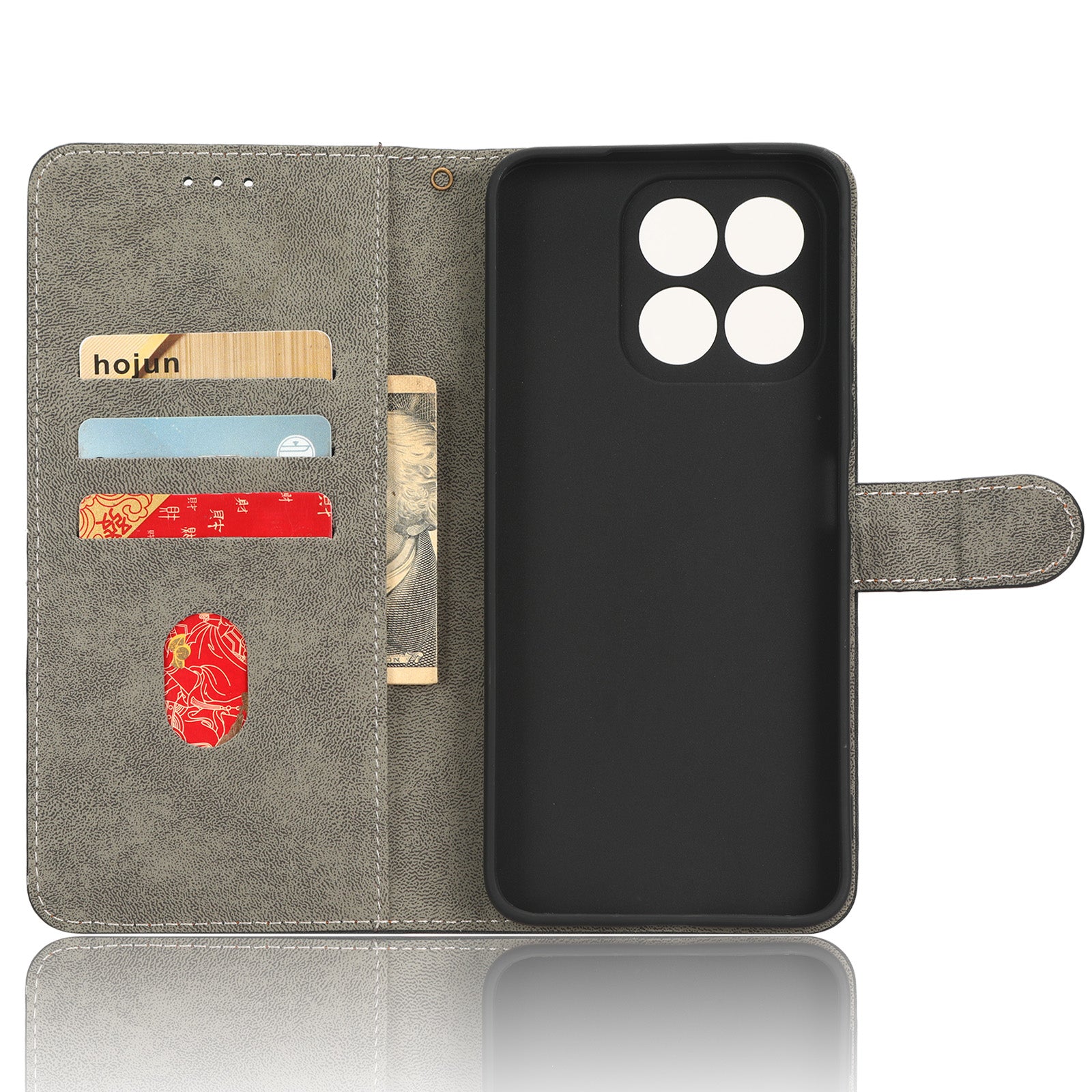 For Honor X8a 4G PU Leather Anti-drop Phone Case Wallet Flip Stand Anti-scratch Phone Cover with RFID Blocking Protection
