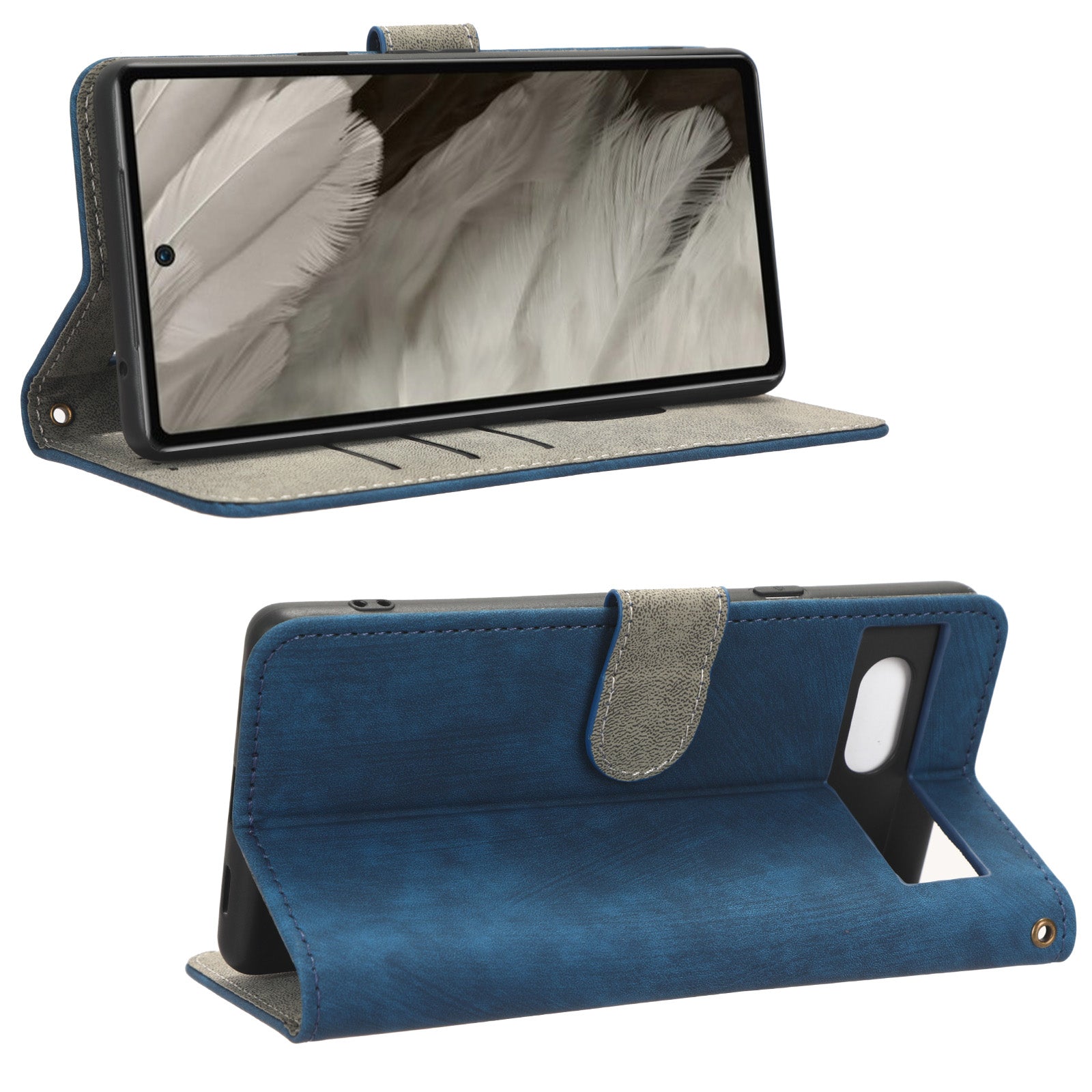For Google Pixel 7a PU Leather Flip Folio Case Wallet RFID Blocking Protection Stand Phone Cover