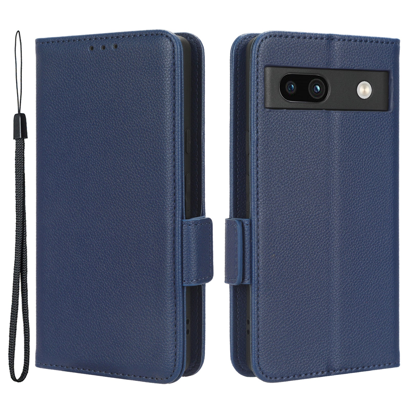 Cell Phone Cover For Google Pixel 7a Wallet Stand Litchi Texture PU Leather Anti-fall Flip Phone Case