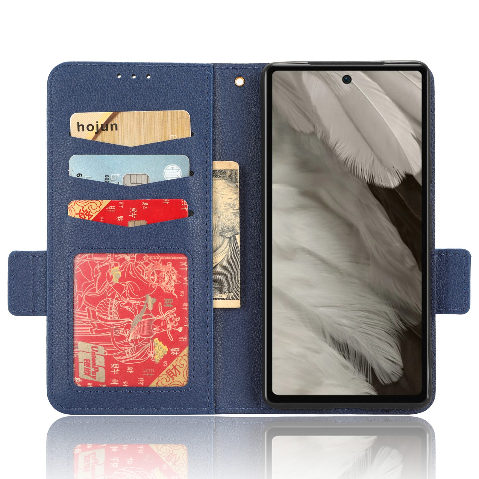 Cell Phone Cover For Google Pixel 7a Wallet Stand Litchi Texture PU Leather Anti-fall Flip Phone Case