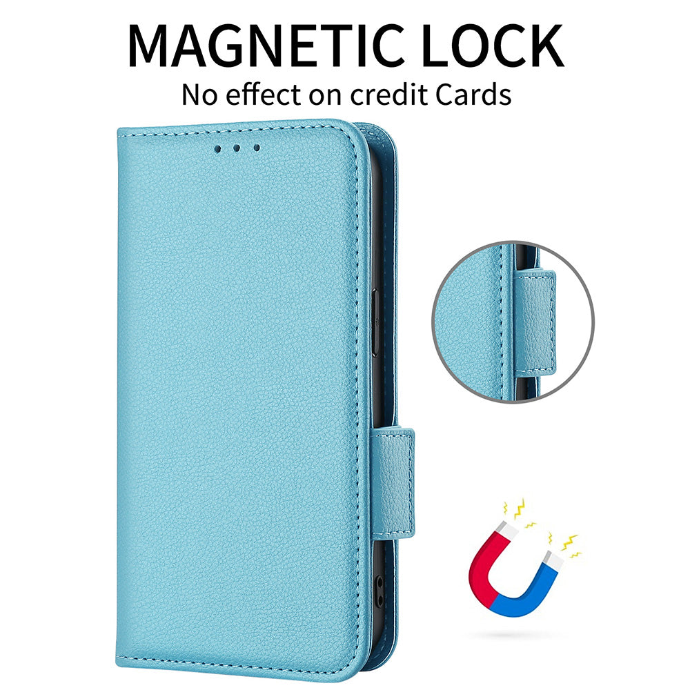 Cell Phone Cover For Google Pixel 7a Wallet Stand Litchi Texture PU Leather Anti-fall Flip Phone Case