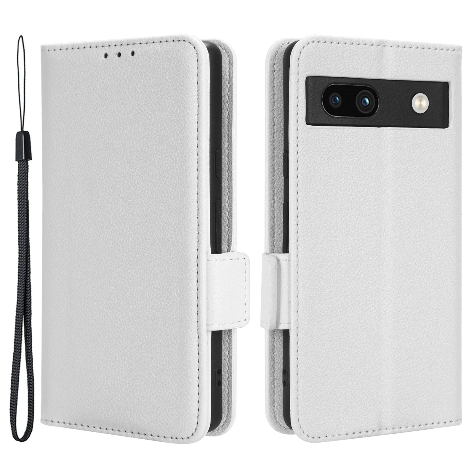 Cell Phone Cover For Google Pixel 7a Wallet Stand Litchi Texture PU Leather Anti-fall Flip Phone Case