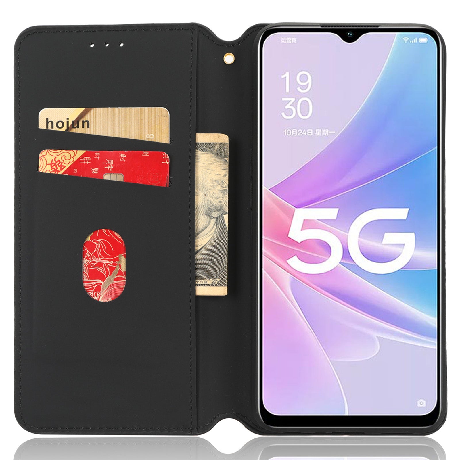 For Oppo A58 5G A58x 5G A78 5G Wallet Phone Case PU Leather Stand Function Imprinted Rhombus Pattern Cover Phone Holder