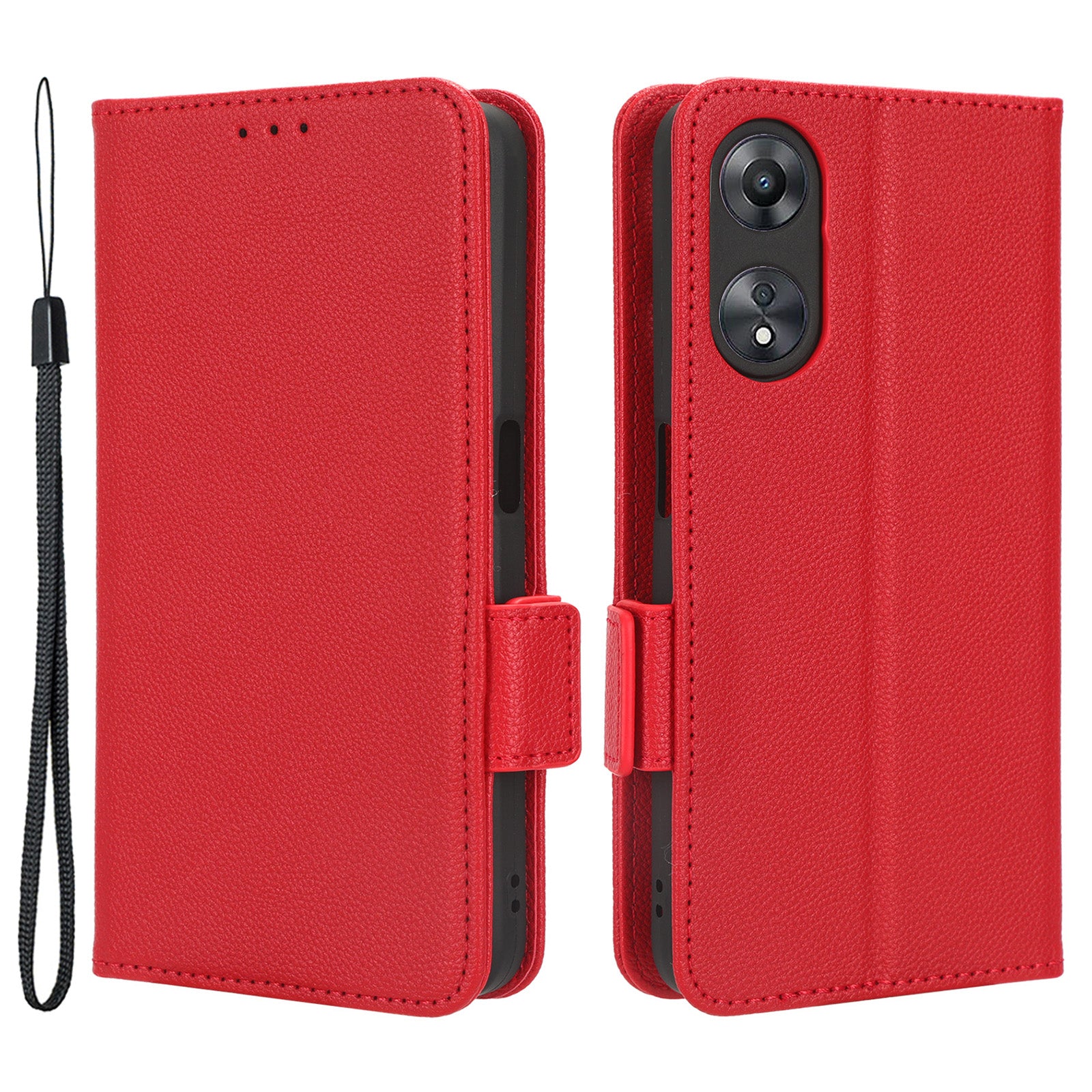 For Oppo A58 5G A58x 5G A78 5G Phone Wallet Case Litchi Texture Stand PU Leather Phone Cover