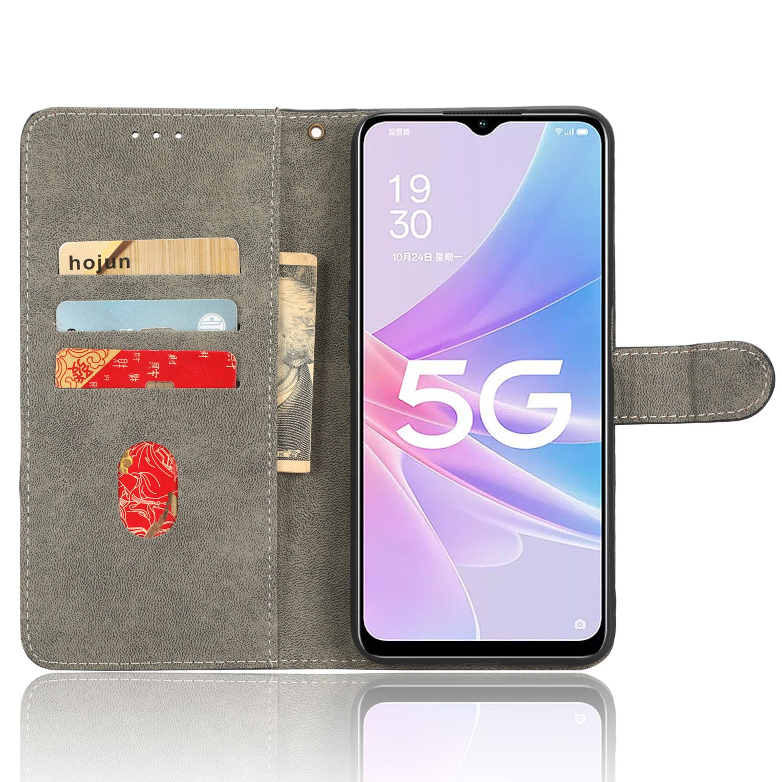 For Oppo A58 5G A58x 5G A78 5G PU Leather Flip Cover RFID Blocking Wallet Stand Magnetic Closure Phone Case