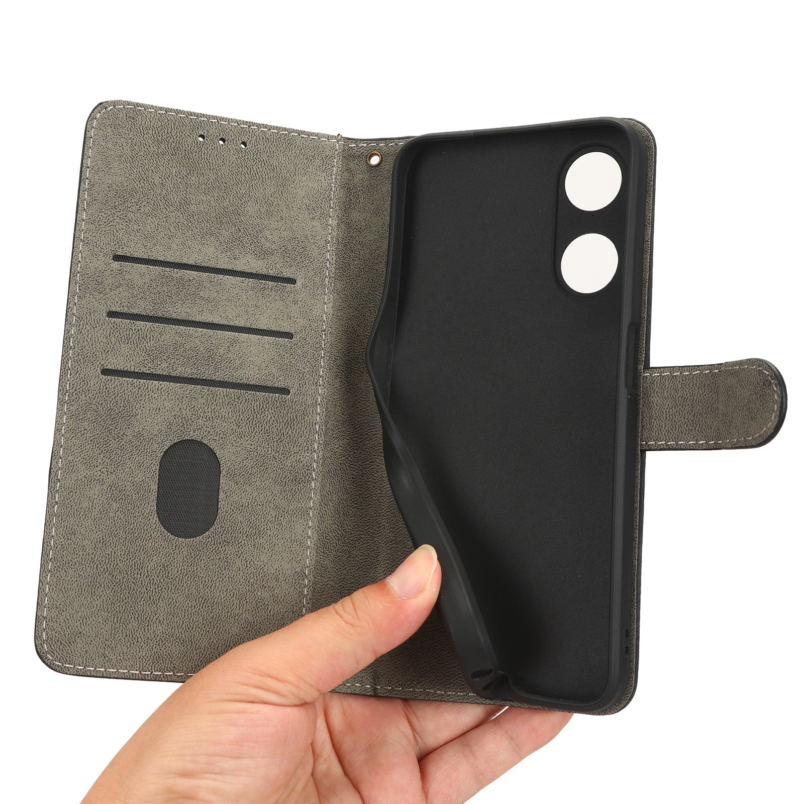 For Oppo A58 5G A58x 5G A78 5G PU Leather Flip Cover RFID Blocking Wallet Stand Magnetic Closure Phone Case