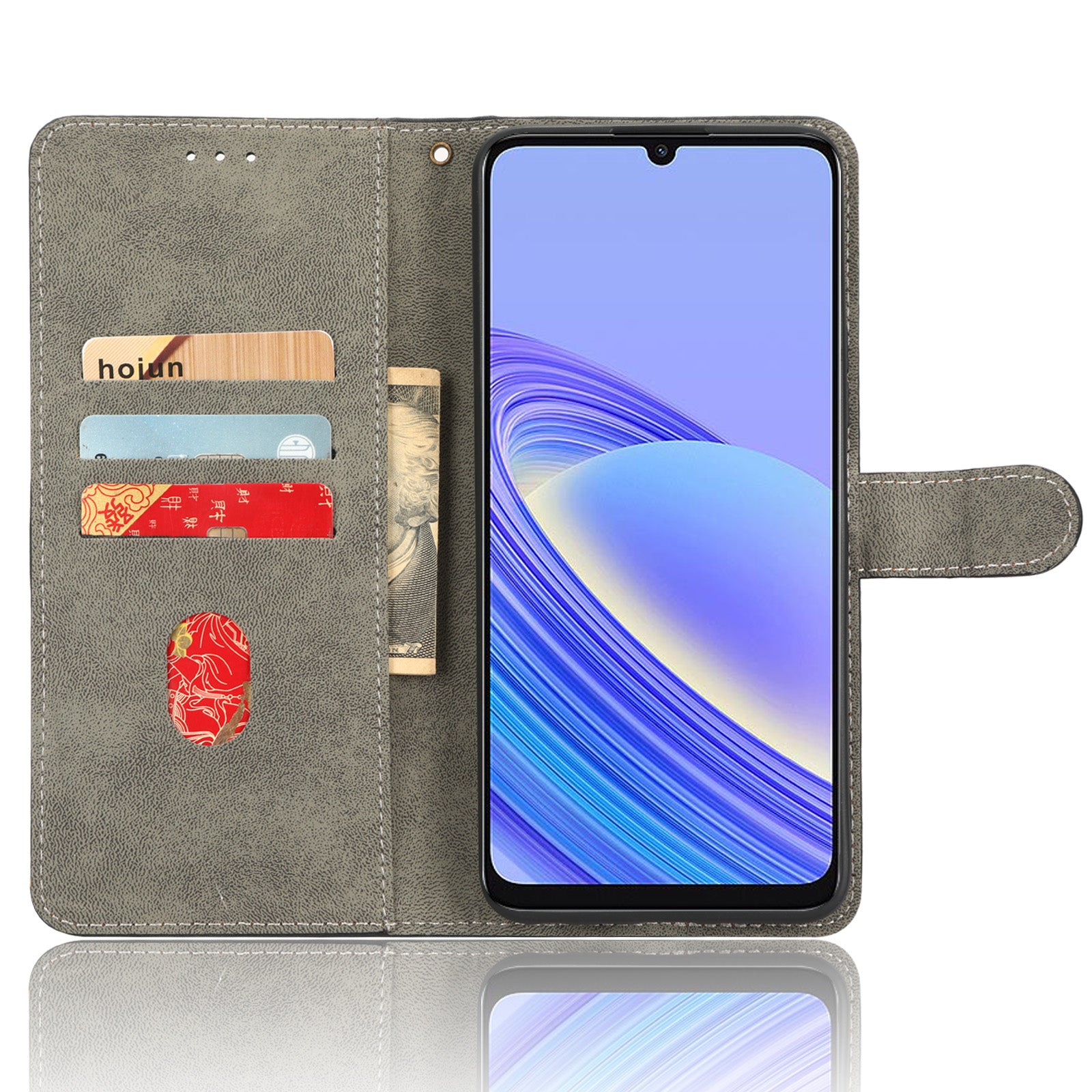 PU Leather Phone Case for TCL 40 SE RFID Blocking Wallet Phone Stand Cover