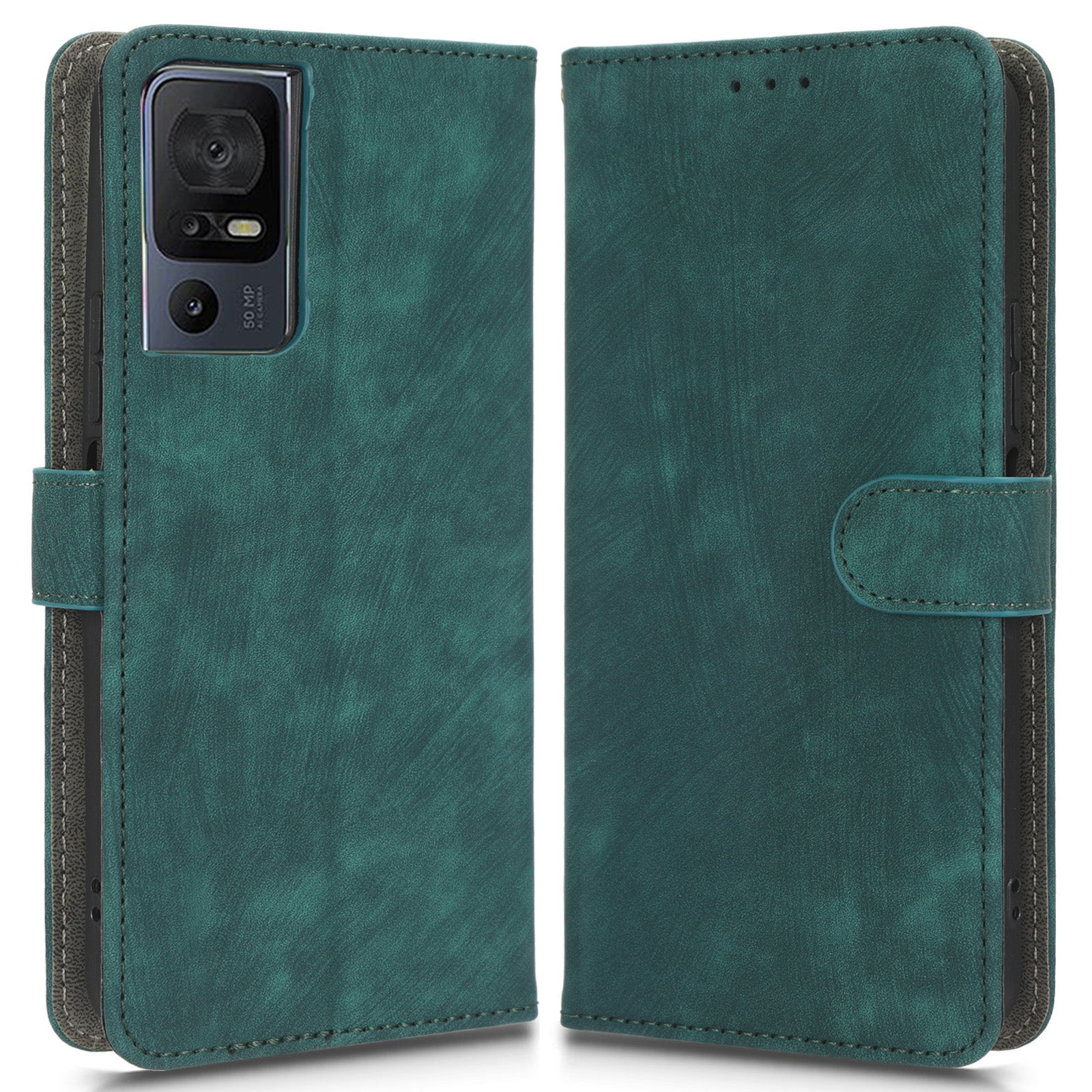 PU Leather Phone Case for TCL 40 SE RFID Blocking Wallet Phone Stand Cover