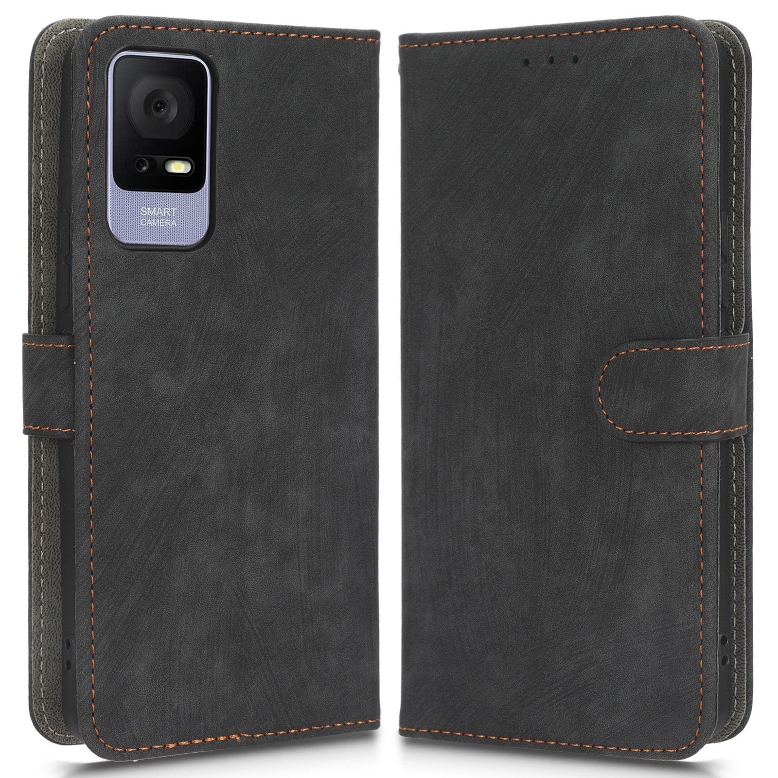 For TCL 405 T506D 406 408 Phone Leather Case RFID Blocking Stand Wallet Cell Phone Cover