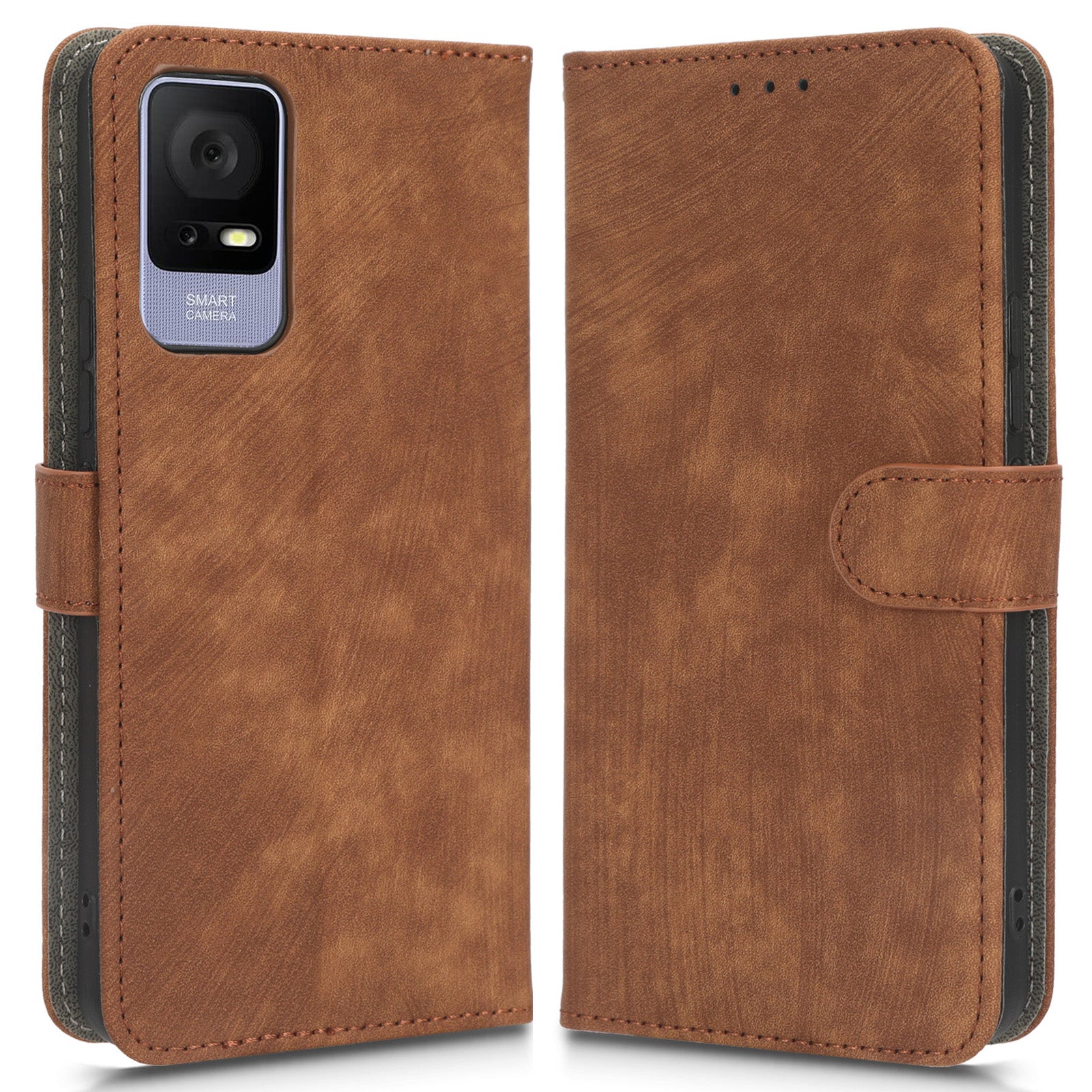 For TCL 405 T506D 406 408 Phone Leather Case RFID Blocking Stand Wallet Cell Phone Cover