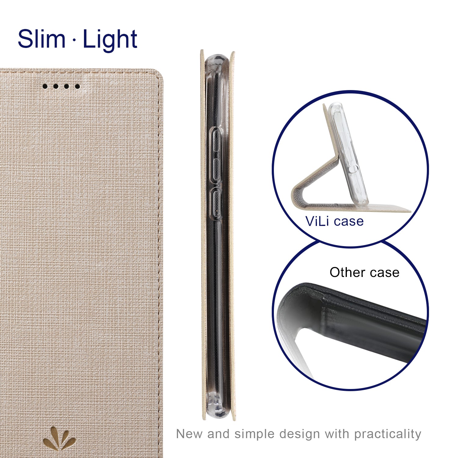 VILI DMX Series Phone Leather Case for Xiaomi 13 5G Card Holder Stand Cell Phone Cover