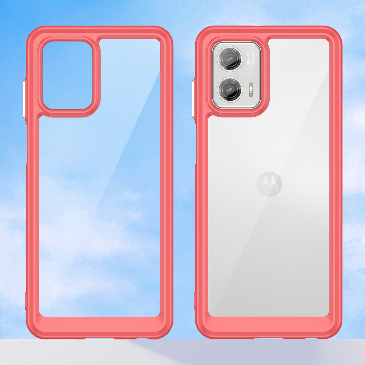 For Motorola Moto G73 5G Shock-absorbing TPU Acrylic Phone Case Protective Back Cover