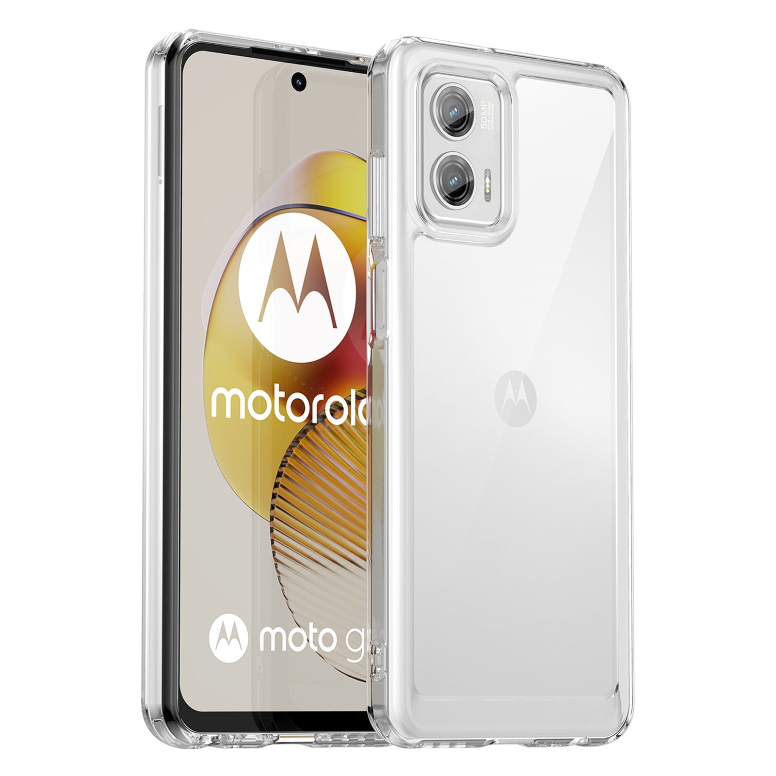 For Motorola Moto G73 5G Shock-absorbing TPU Acrylic Phone Case Protective Back Cover