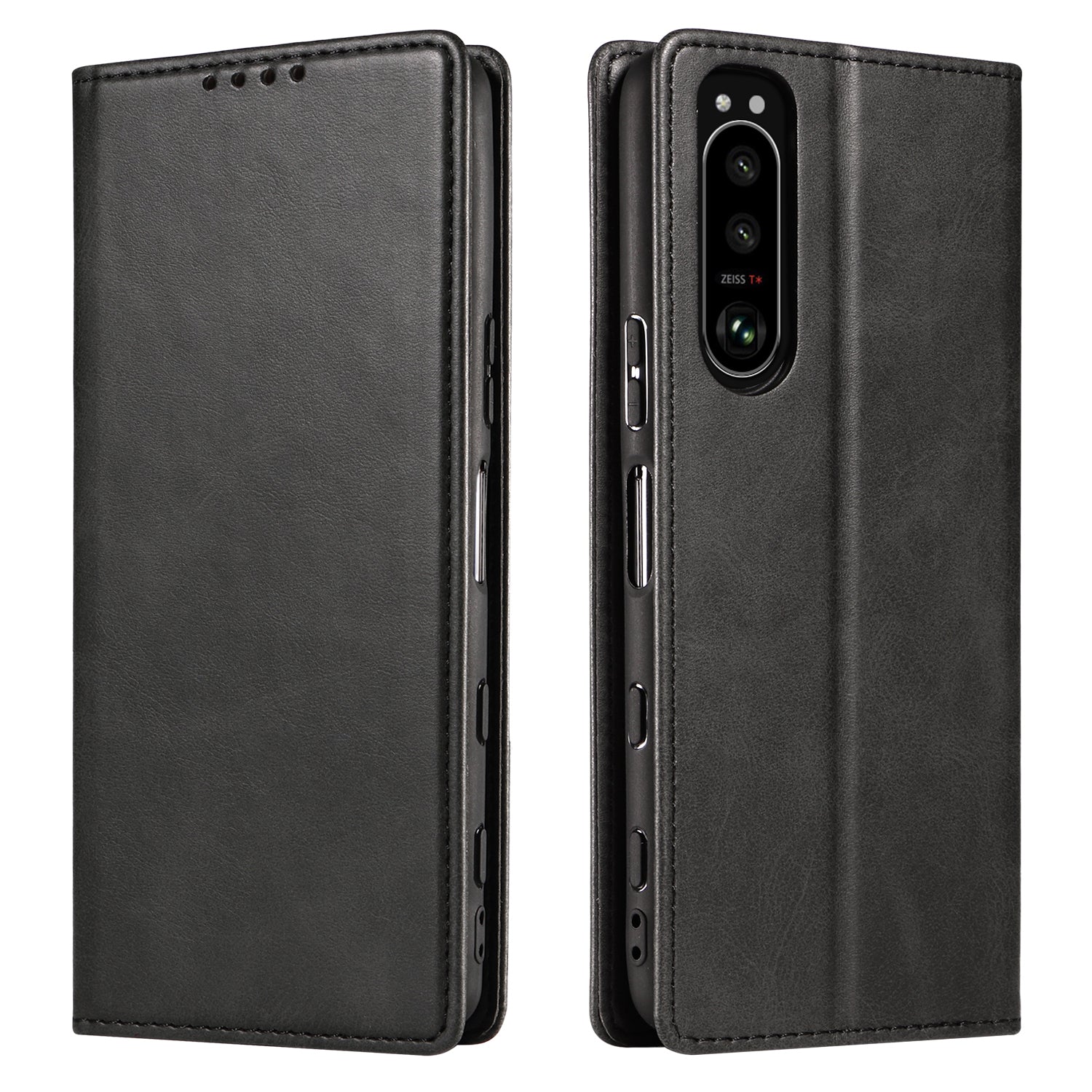 For Sony Xperia 5 III 5G Full Protection Phone Case Business Style Strong Magnet Stand Wallet Flip Leather Cover