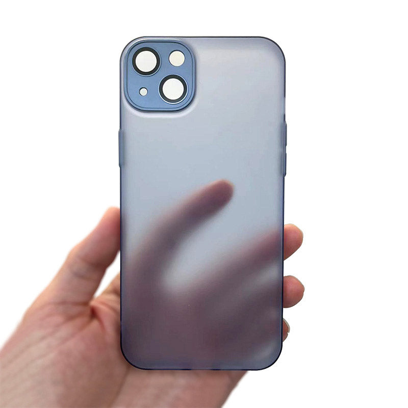 For iPhone 13 6.1 inch Ultra Thin PC Back Cover Aluminum Alloy Camera Lens Protection Rubberized Phone Case