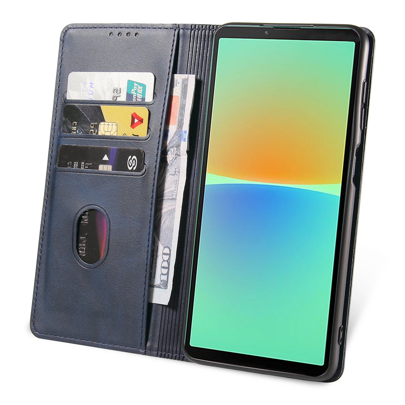 Anti-drop Phone Case For Sony Xperia 10 IV 5G Business Style PU Leather Flip Phone Wallet Cover Stand
