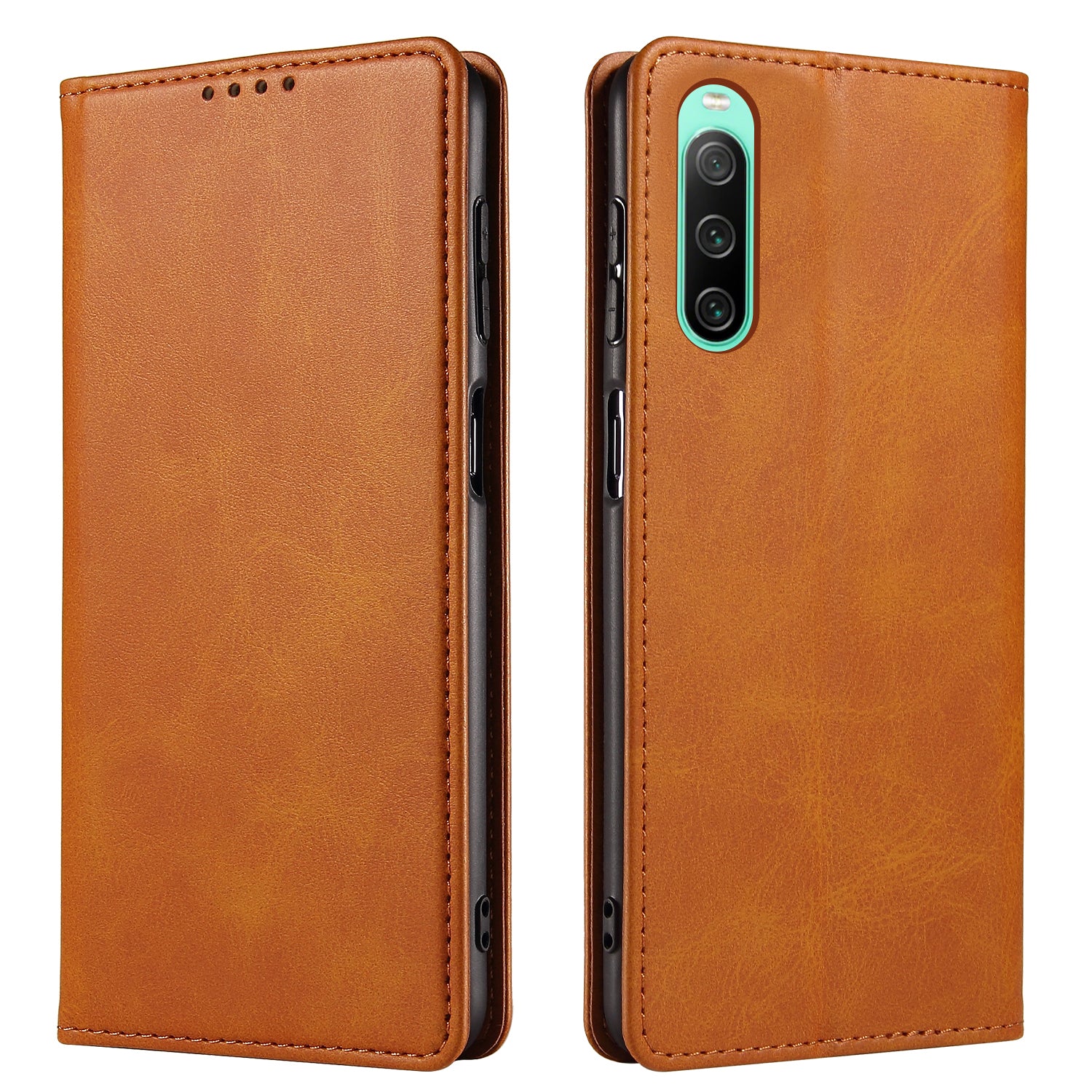 Anti-drop Phone Case For Sony Xperia 10 IV 5G Business Style PU Leather Flip Phone Wallet Cover Stand