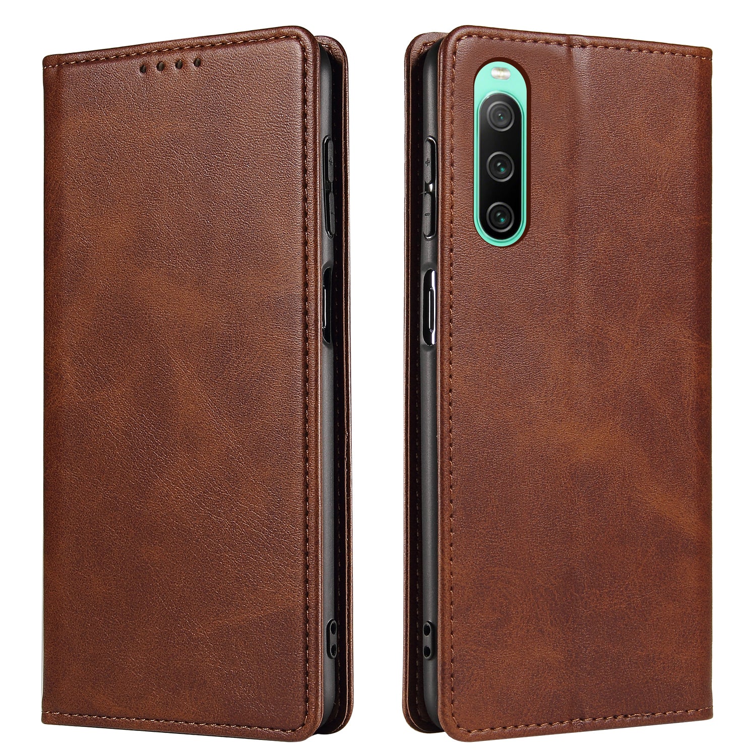 Anti-drop Phone Case For Sony Xperia 10 IV 5G Business Style PU Leather Flip Phone Wallet Cover Stand