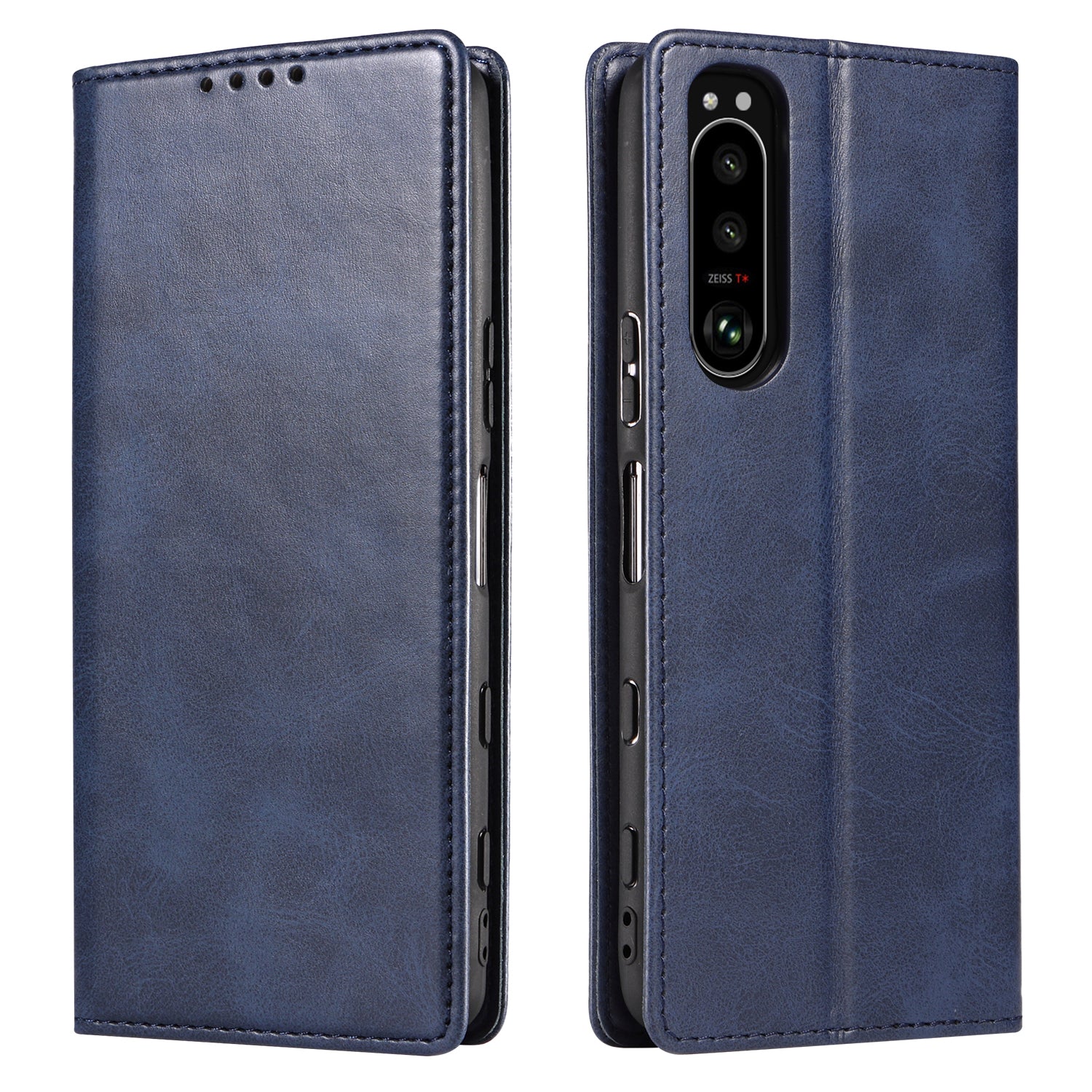 PU Leather Phone Case For Sony Xperia 5 II Business Style Flip Wallet Stand Shockproof Mobile Phone Cover