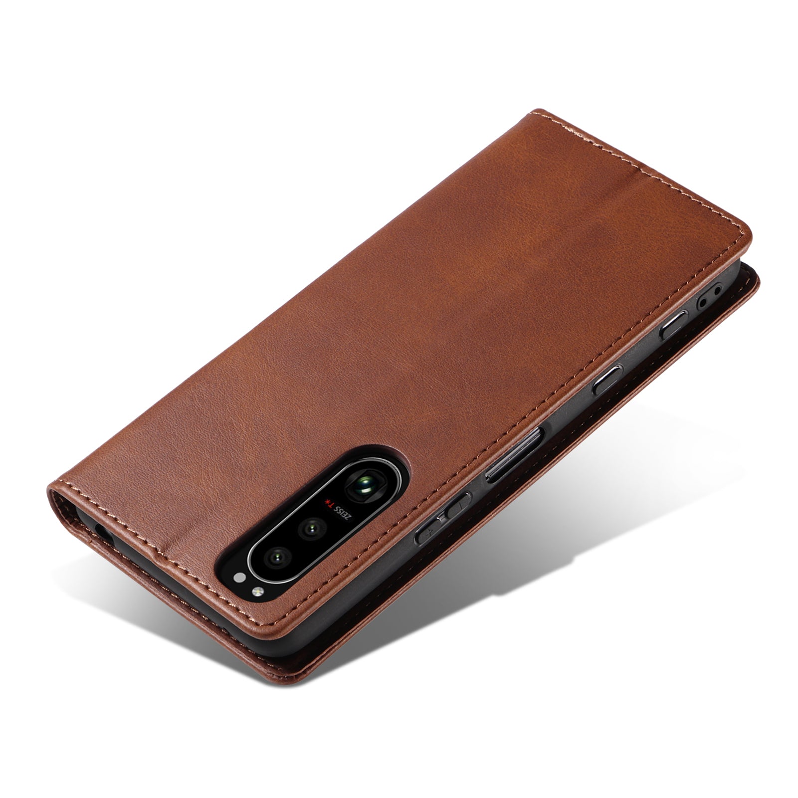 PU Leather Phone Case For Sony Xperia 5 II Business Style Flip Wallet Stand Shockproof Mobile Phone Cover