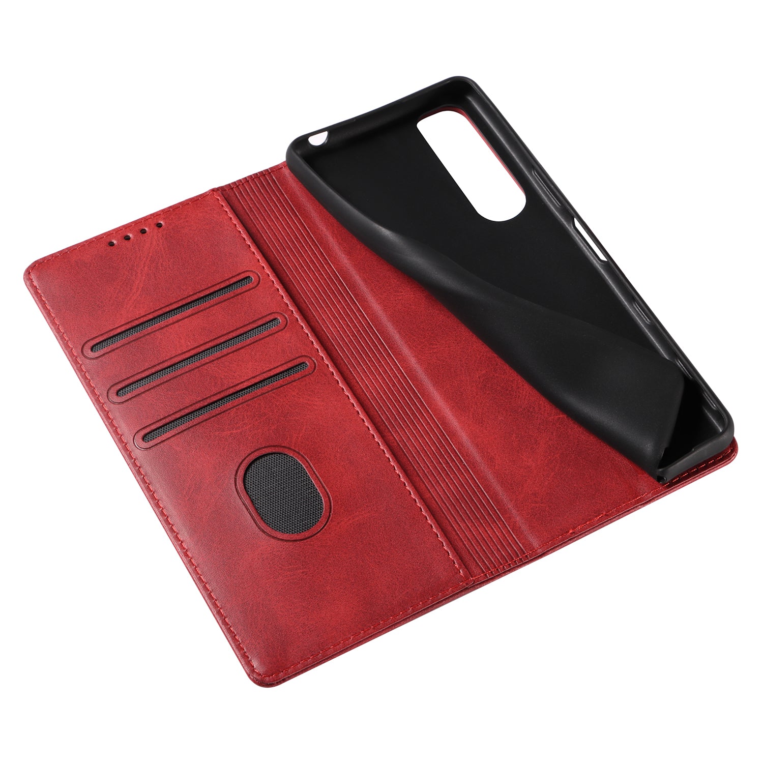 PU Leather Phone Case For Sony Xperia 5 II Business Style Flip Wallet Stand Shockproof Mobile Phone Cover
