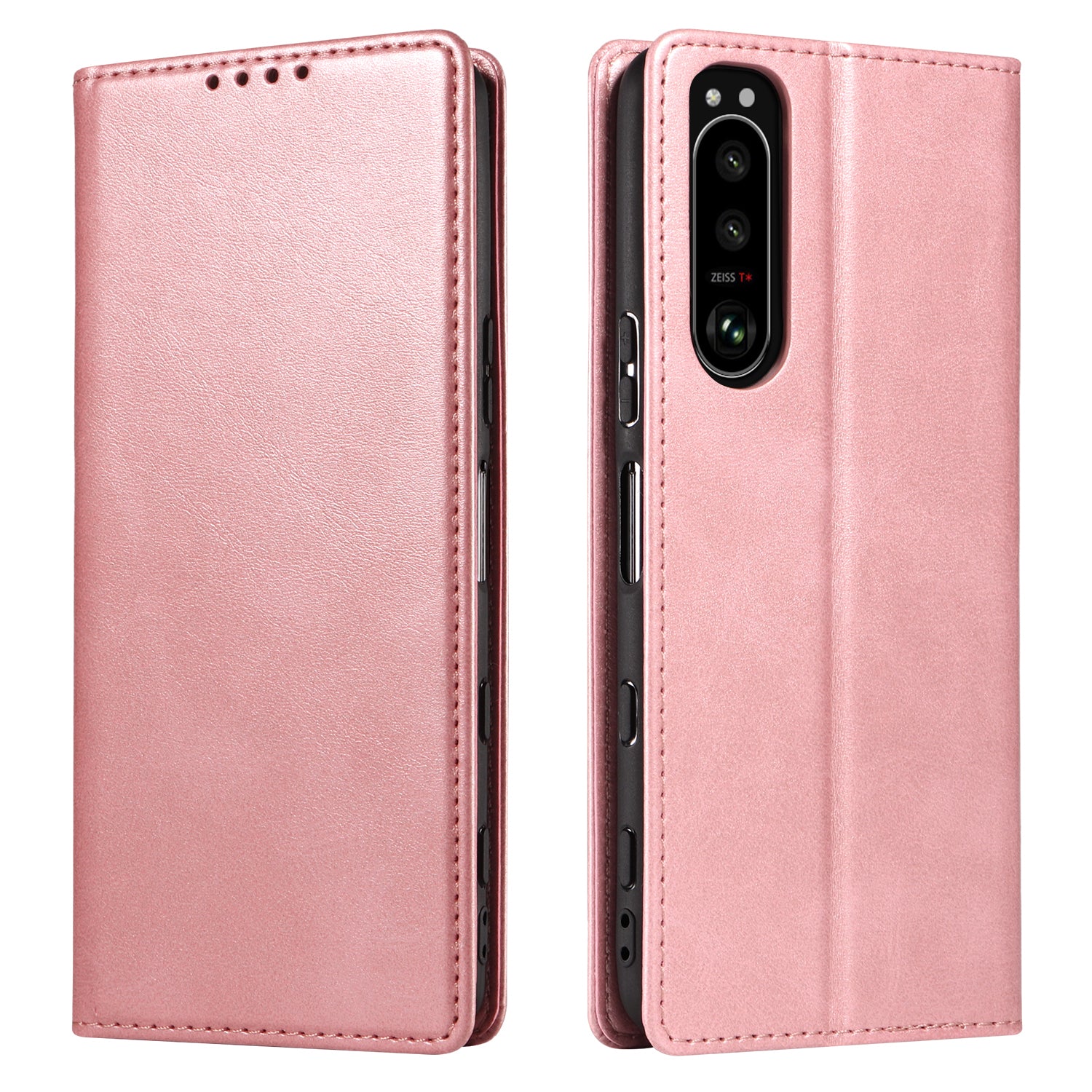 PU Leather Phone Case For Sony Xperia 5 II Business Style Flip Wallet Stand Shockproof Mobile Phone Cover