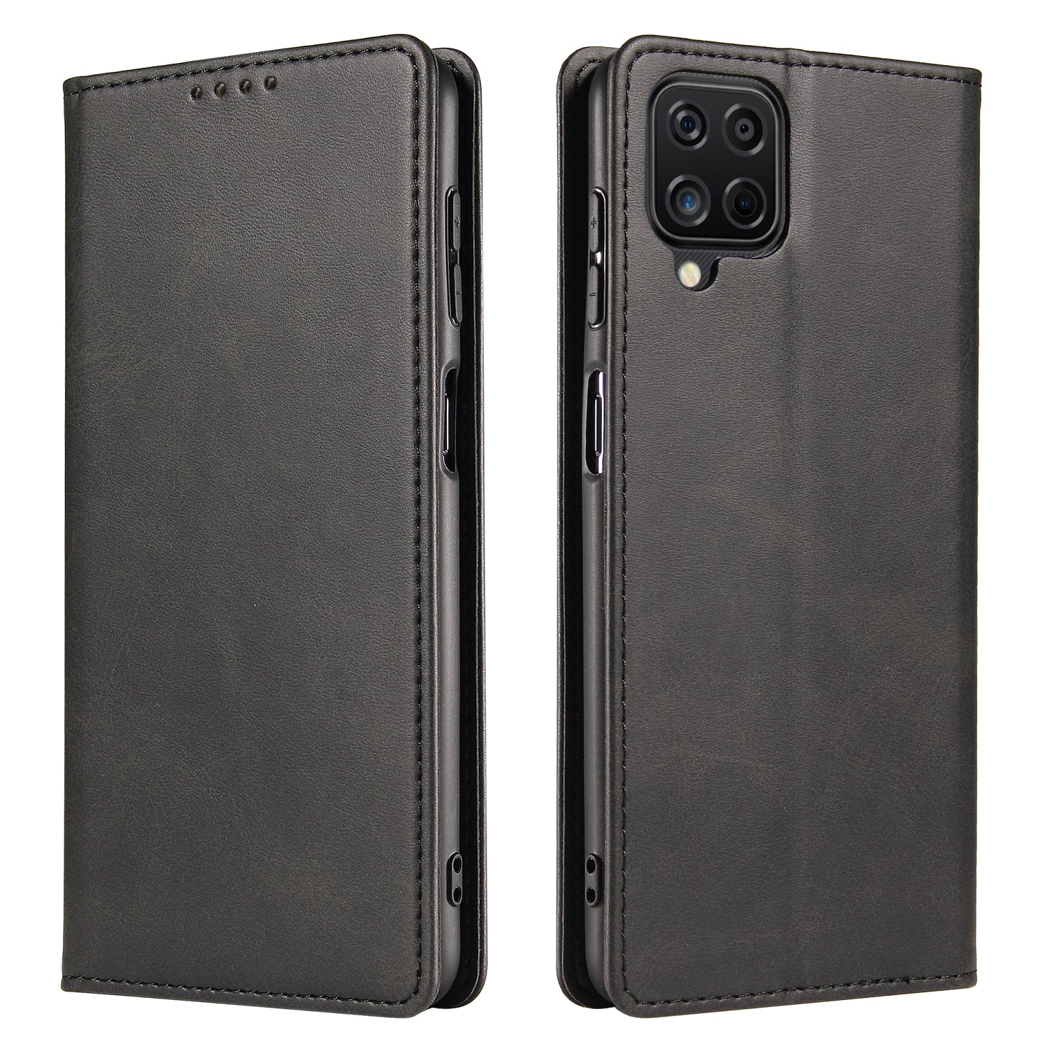 Protective Phone Case For Samsung Galaxy A22 4G (EU Version) Leather Calf Texture Phone Cover Wallet Stand